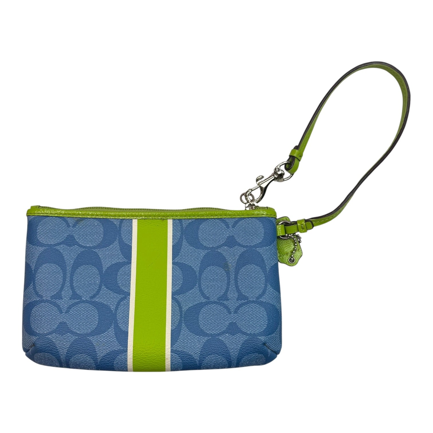 (W) Vintage Coach Signature C Monogram Wallet Blue/Green