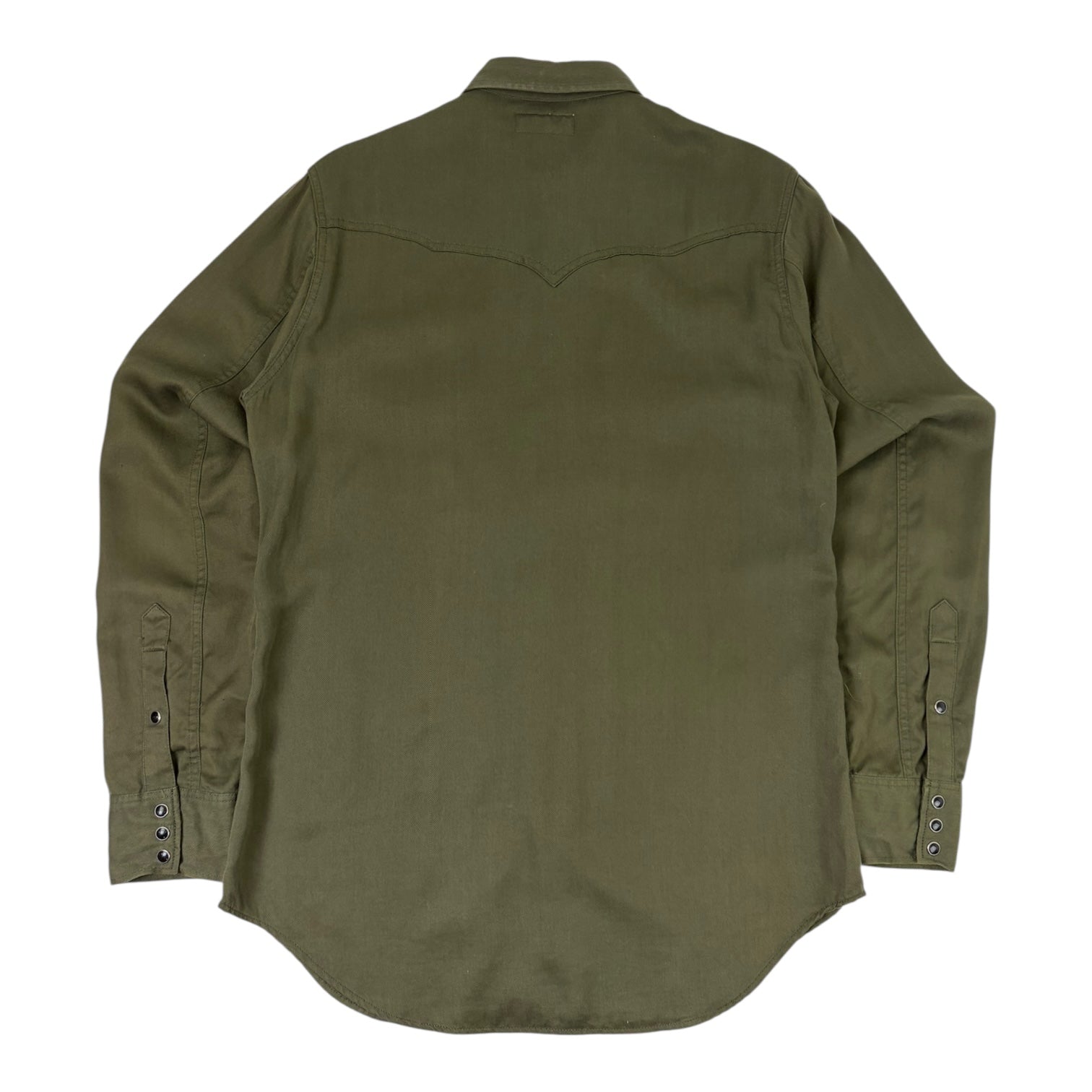 Saint Laurent Button Up Western Shirt Olive