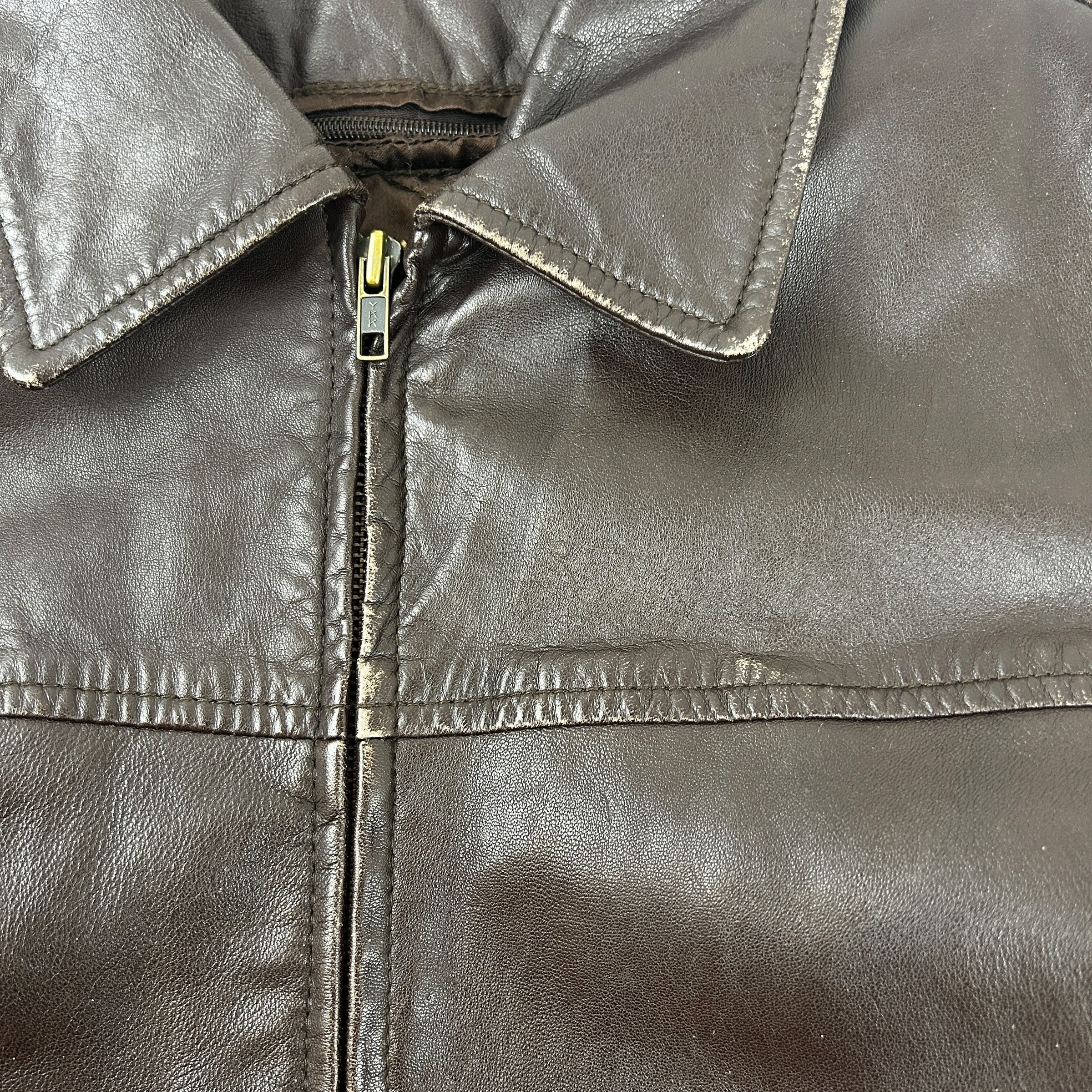 Vintage Guccini Leather Jacket Brown