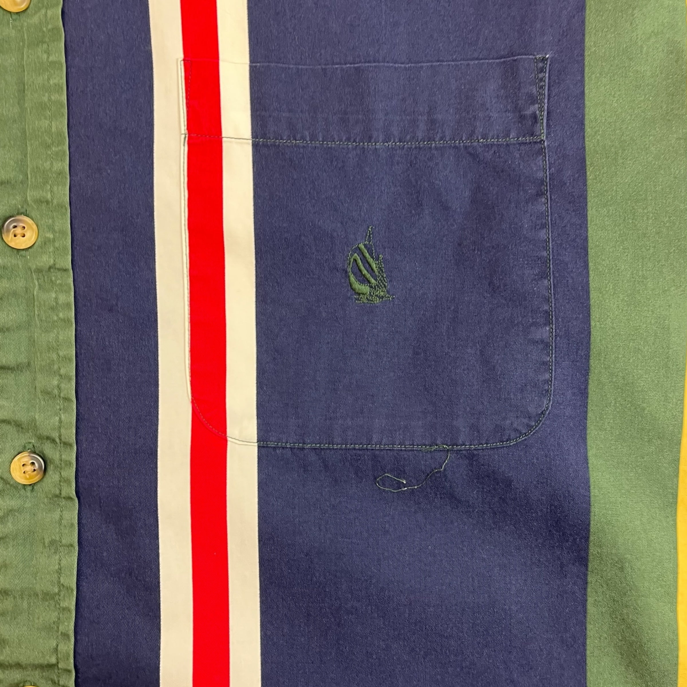 Vintage Nautica Button Up Shirt Vertical Stripes Multicolour