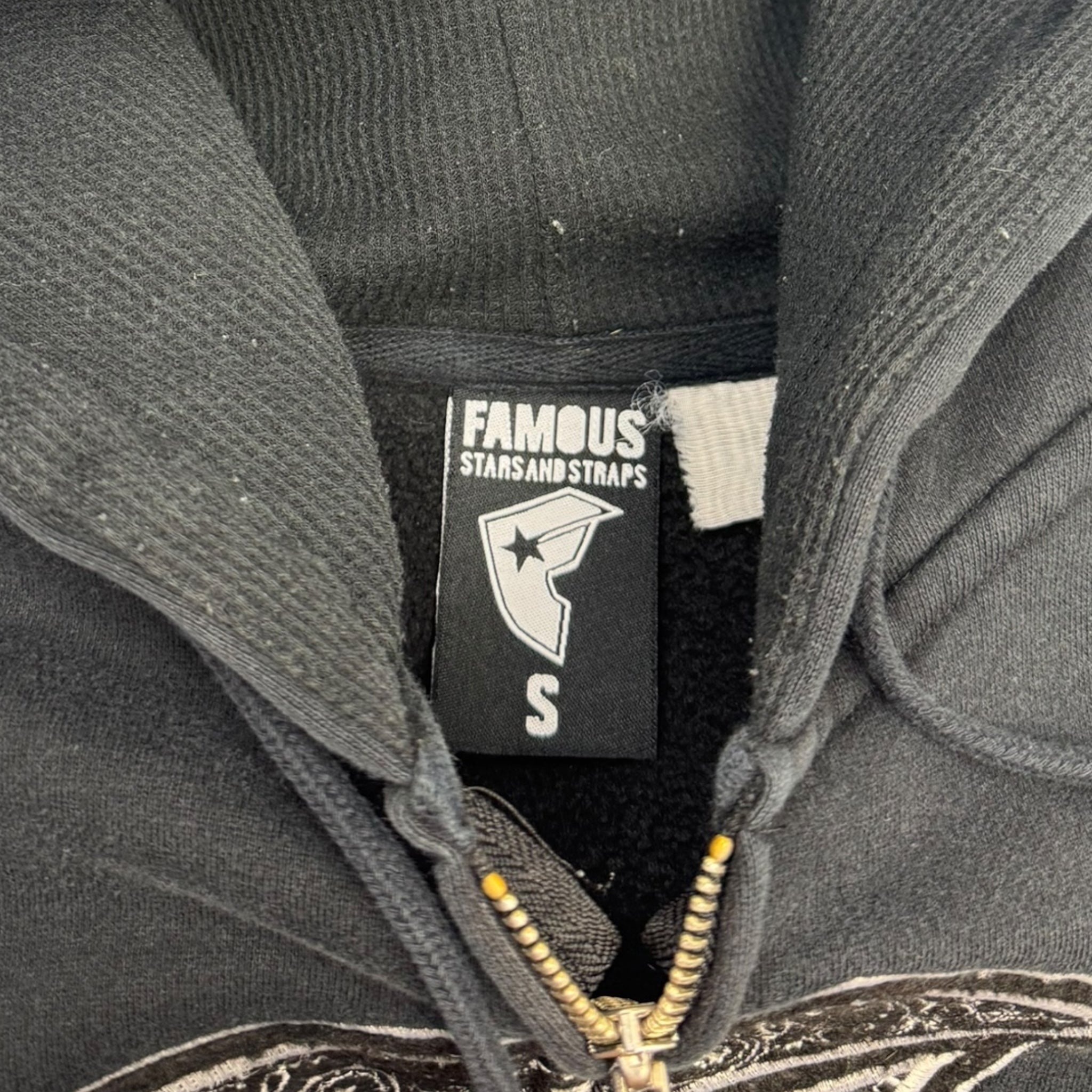 Y2K Famous Stars & Straps Thermal Hood Zip Up Hoodie