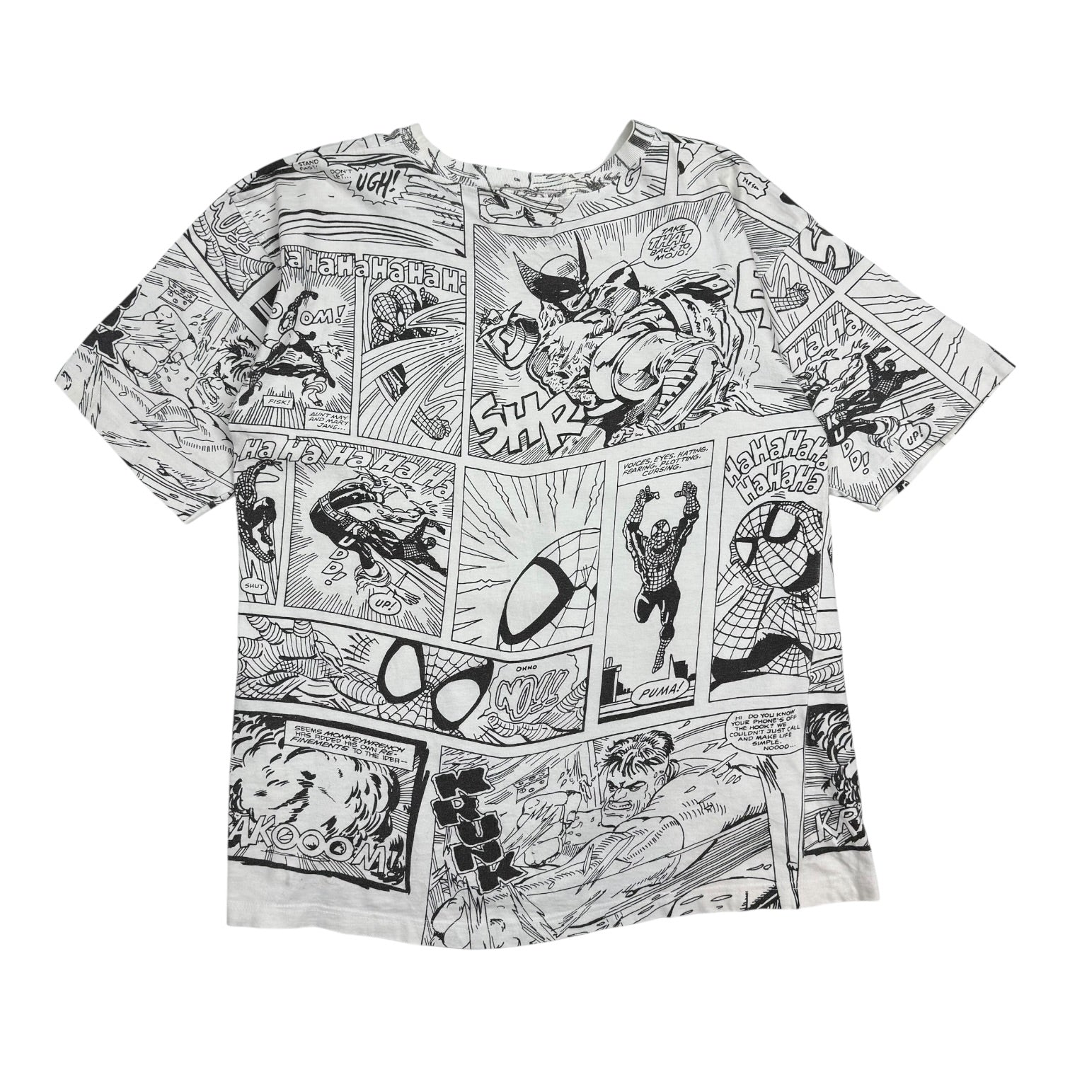 Vintage Marvel Comics Spider-Man AOP Comic Tee White