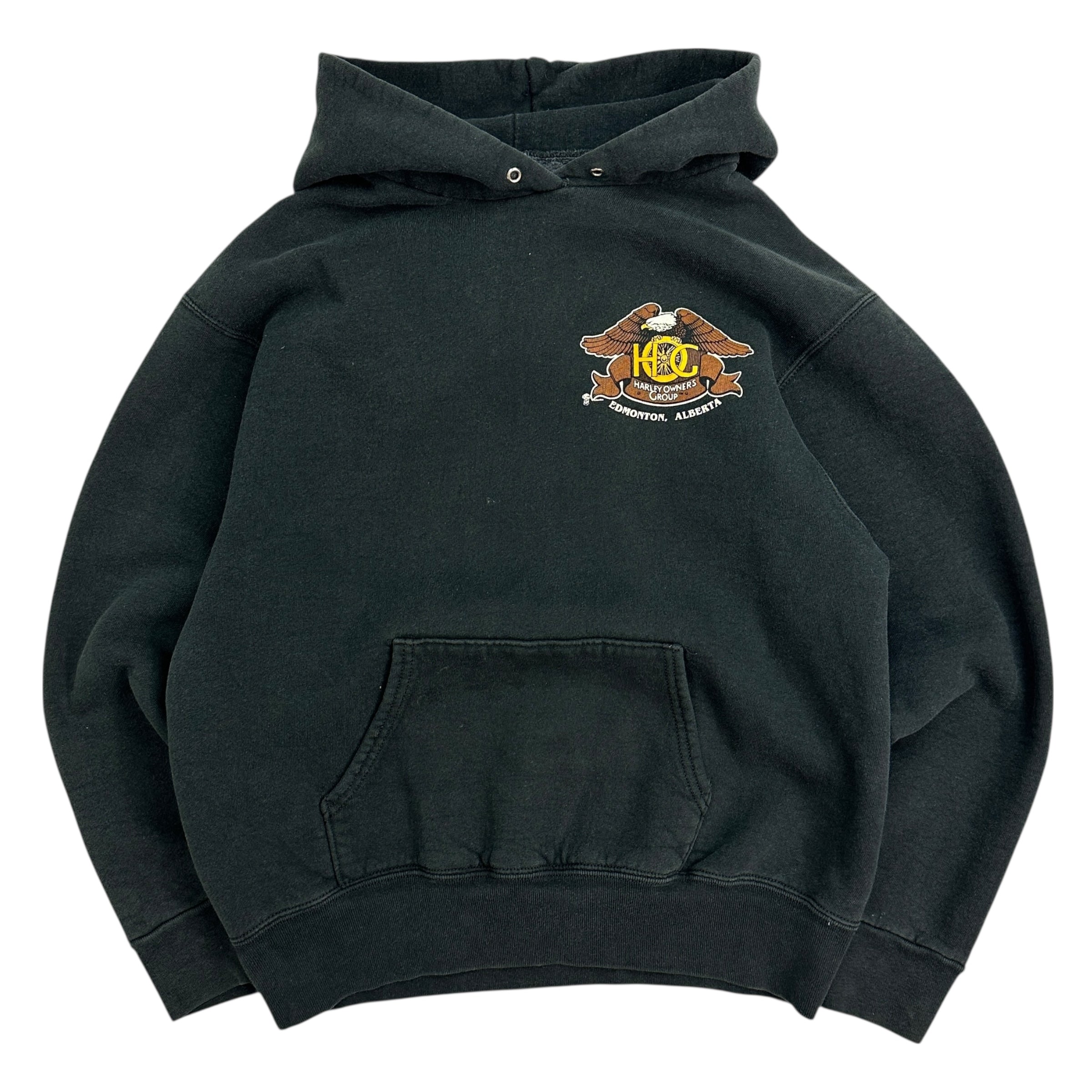 Vintage Harley Davidson Owners Edmonton Hoodie Black