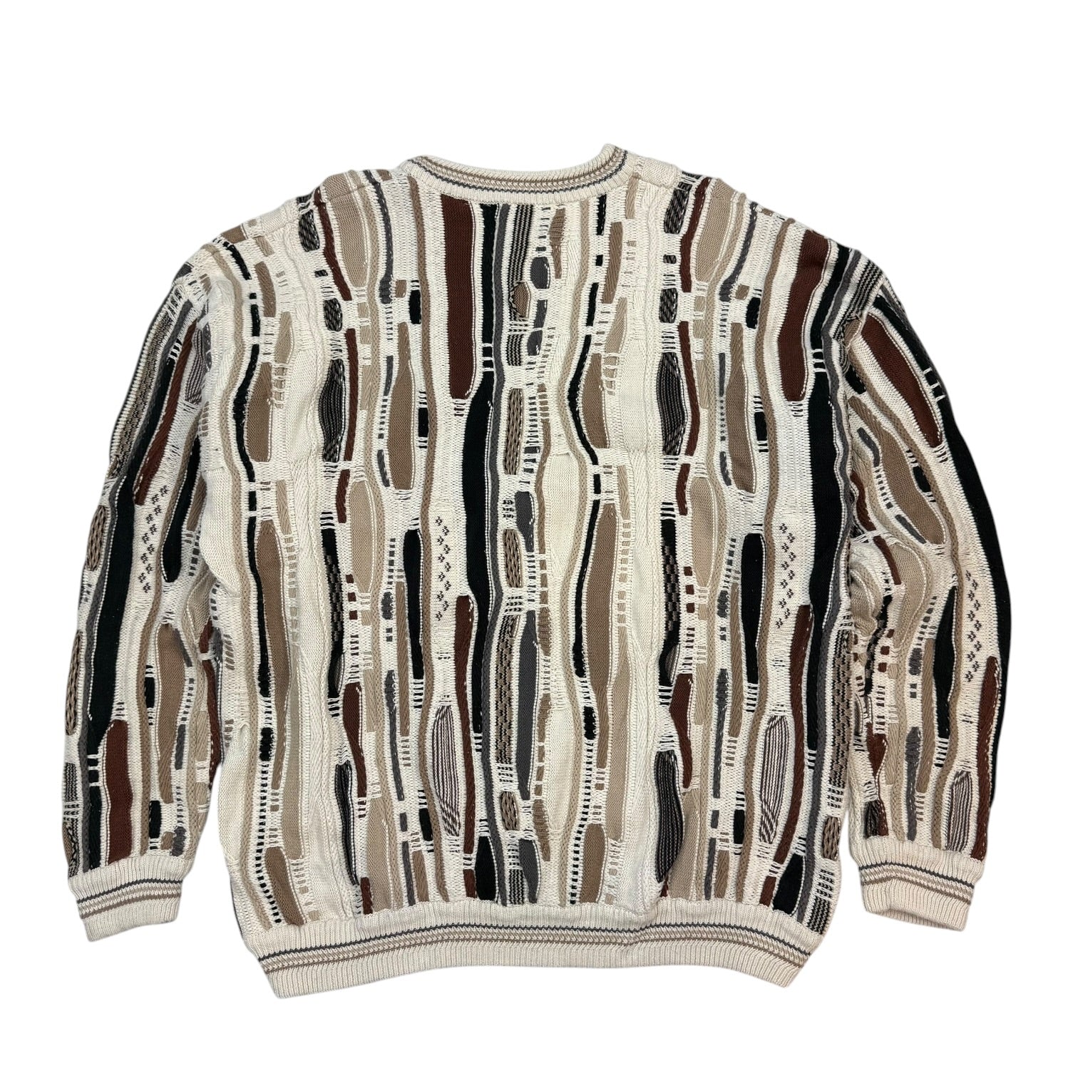 Vintage Cotton Traders Cable Knit Sweater Beige/Cream