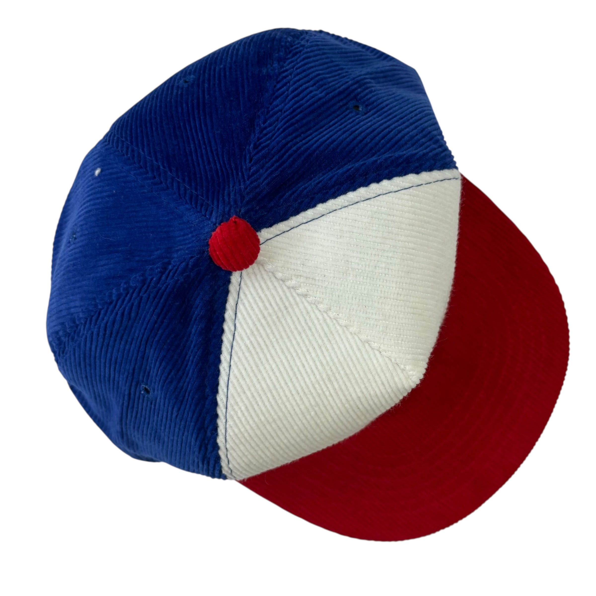 Vintage NFL Corduroy SnapBack Hat White/Red/Blue