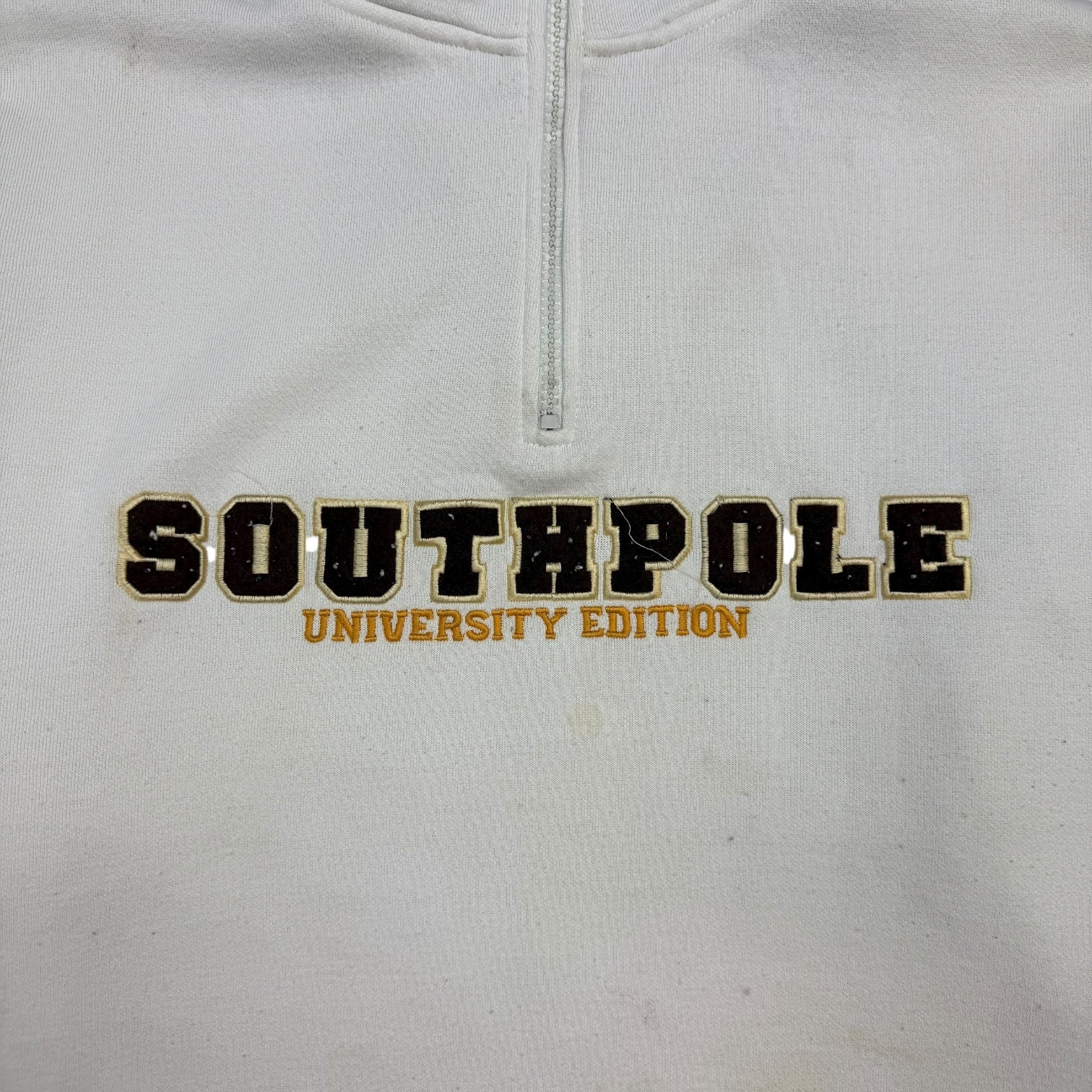 Vintage South Pole University Edition Quarter Zip Sweater White
