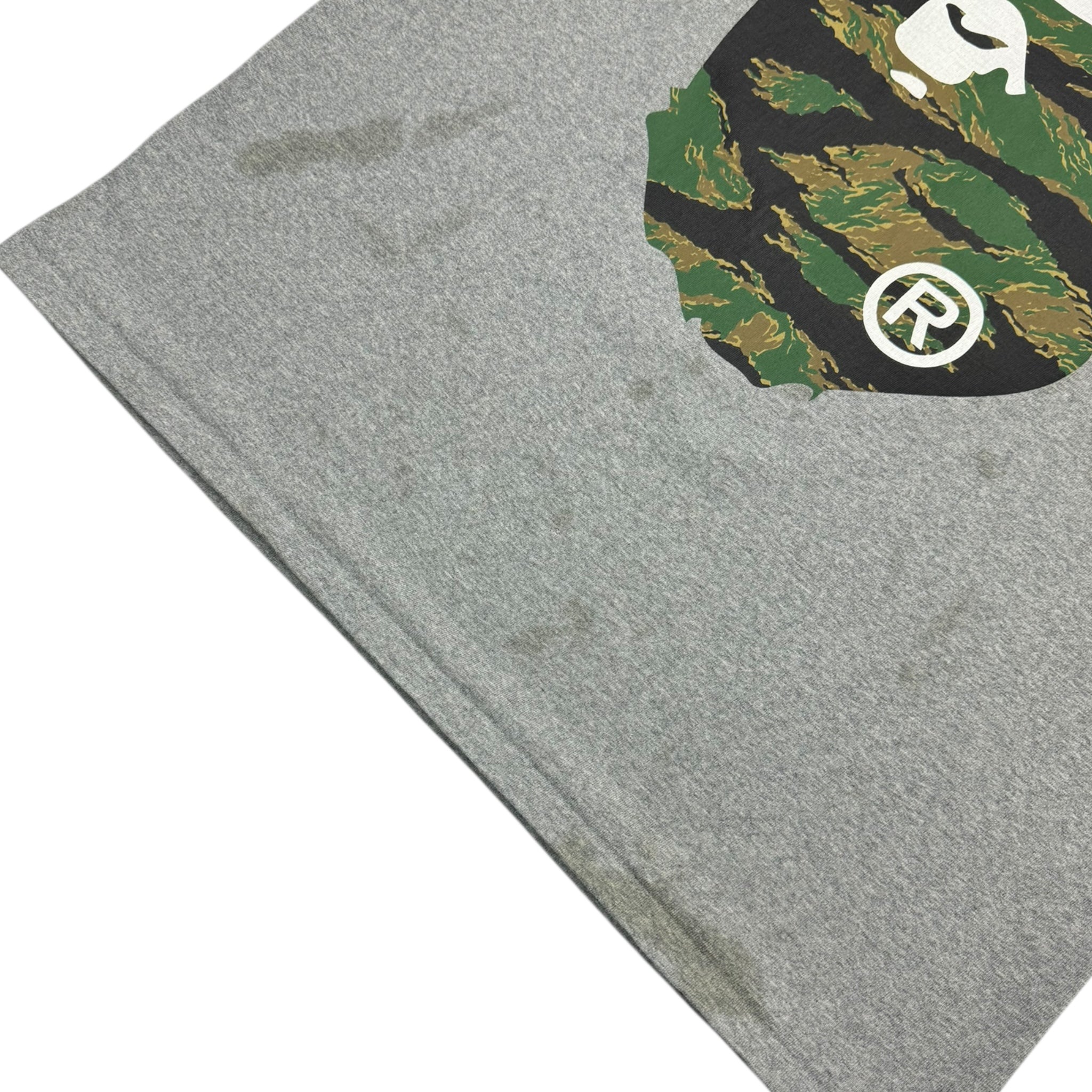 Bape Tiger Camo Big Ape Head Tee Grey