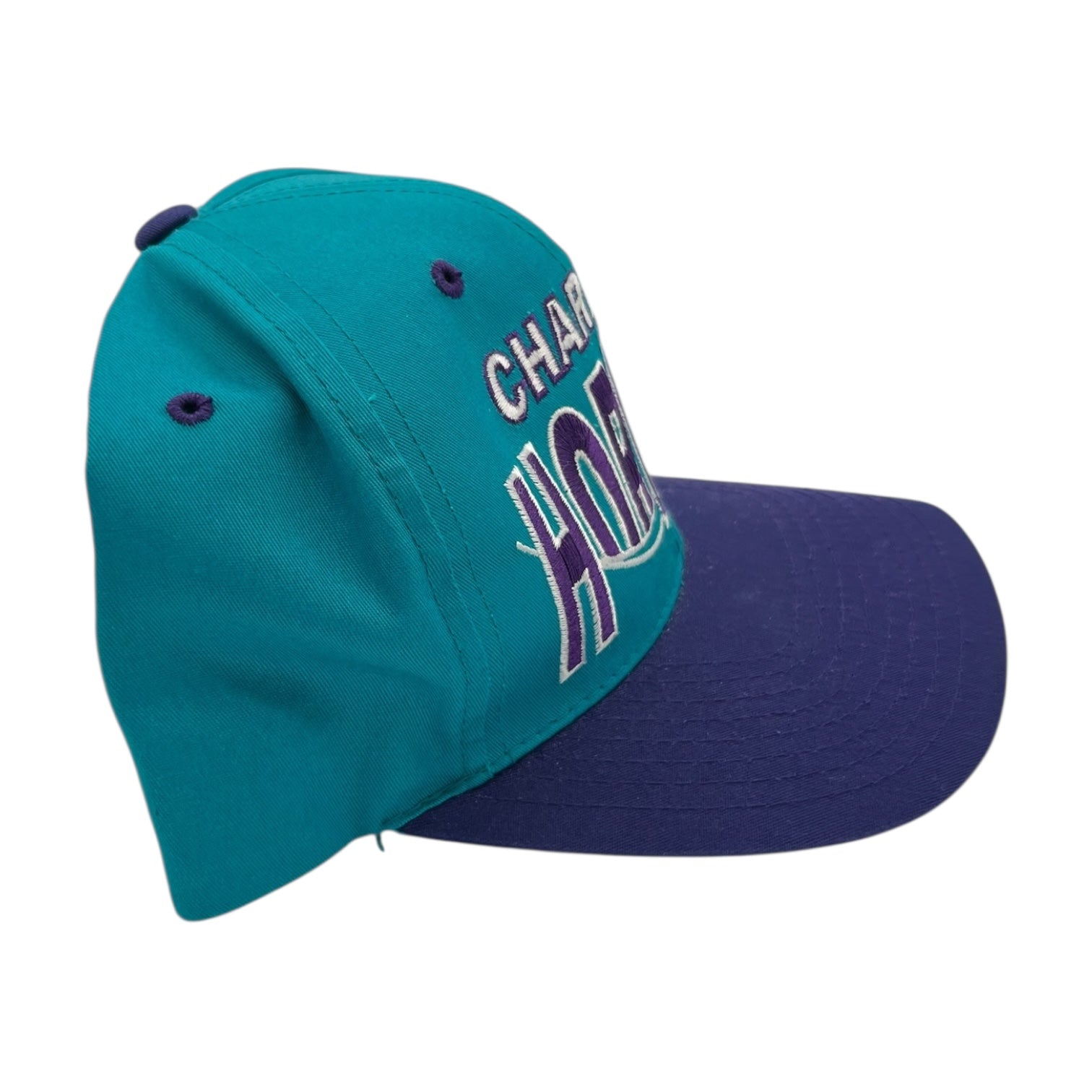 Vintage Charlottes Hornets Snapback Hat Teal/Purple