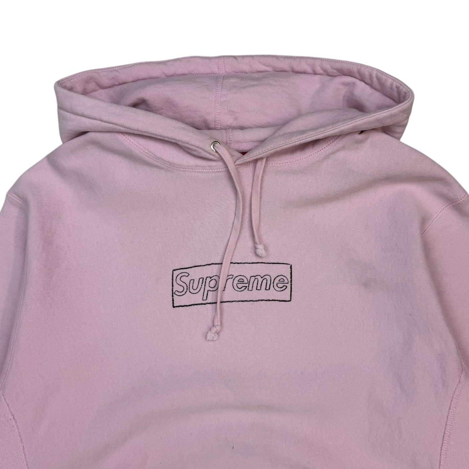 Supreme x KAWS Chalk Logo Hoodie Pink