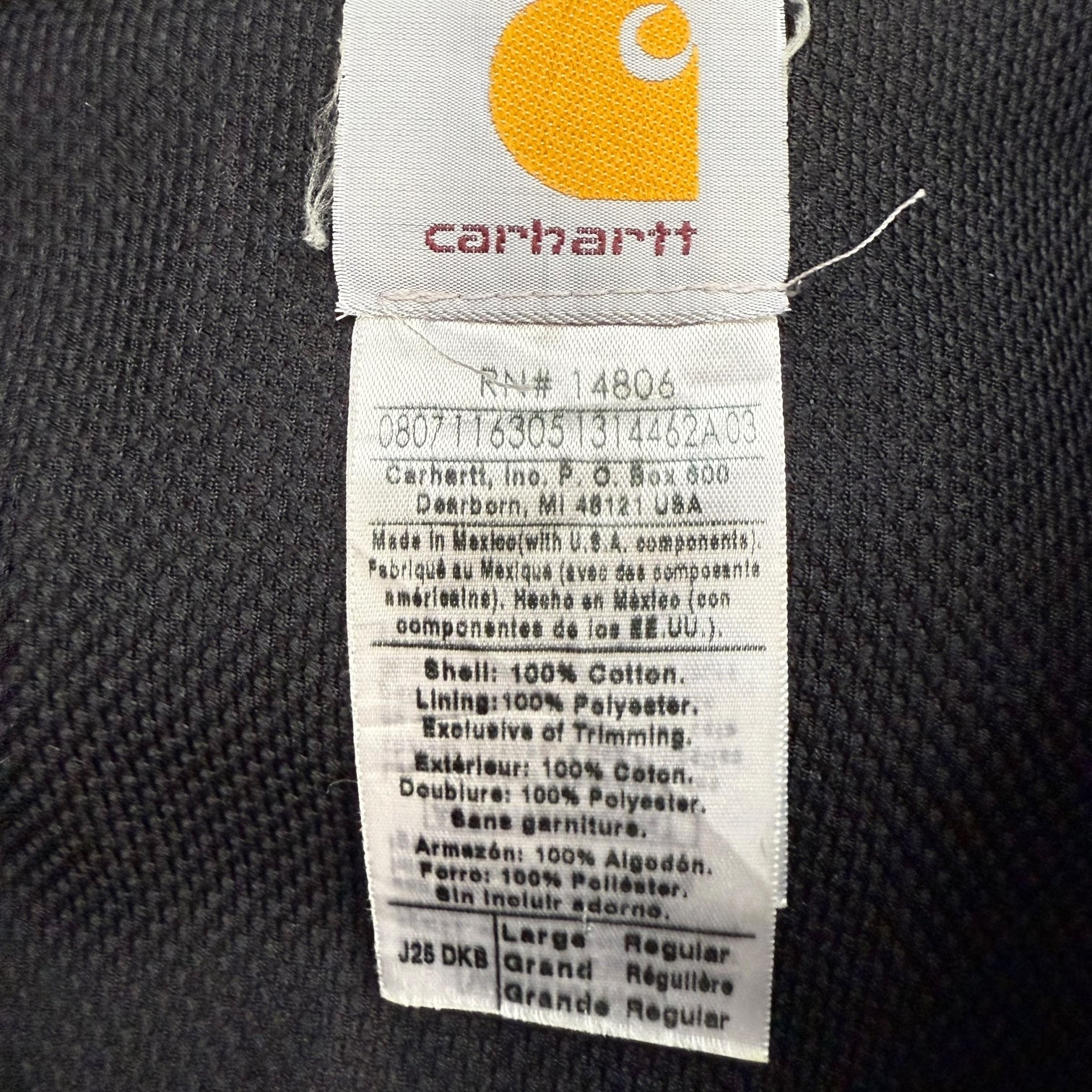 Vintage Carhartt Active Jacket Faded Dark Brown