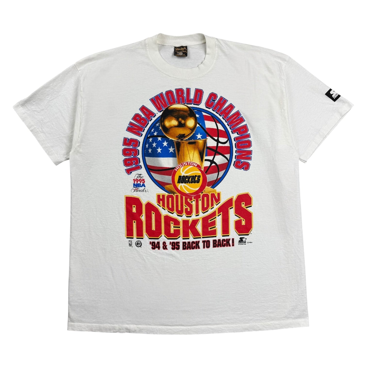 1995 Starter Houston Rockets NBA Champs Tee White