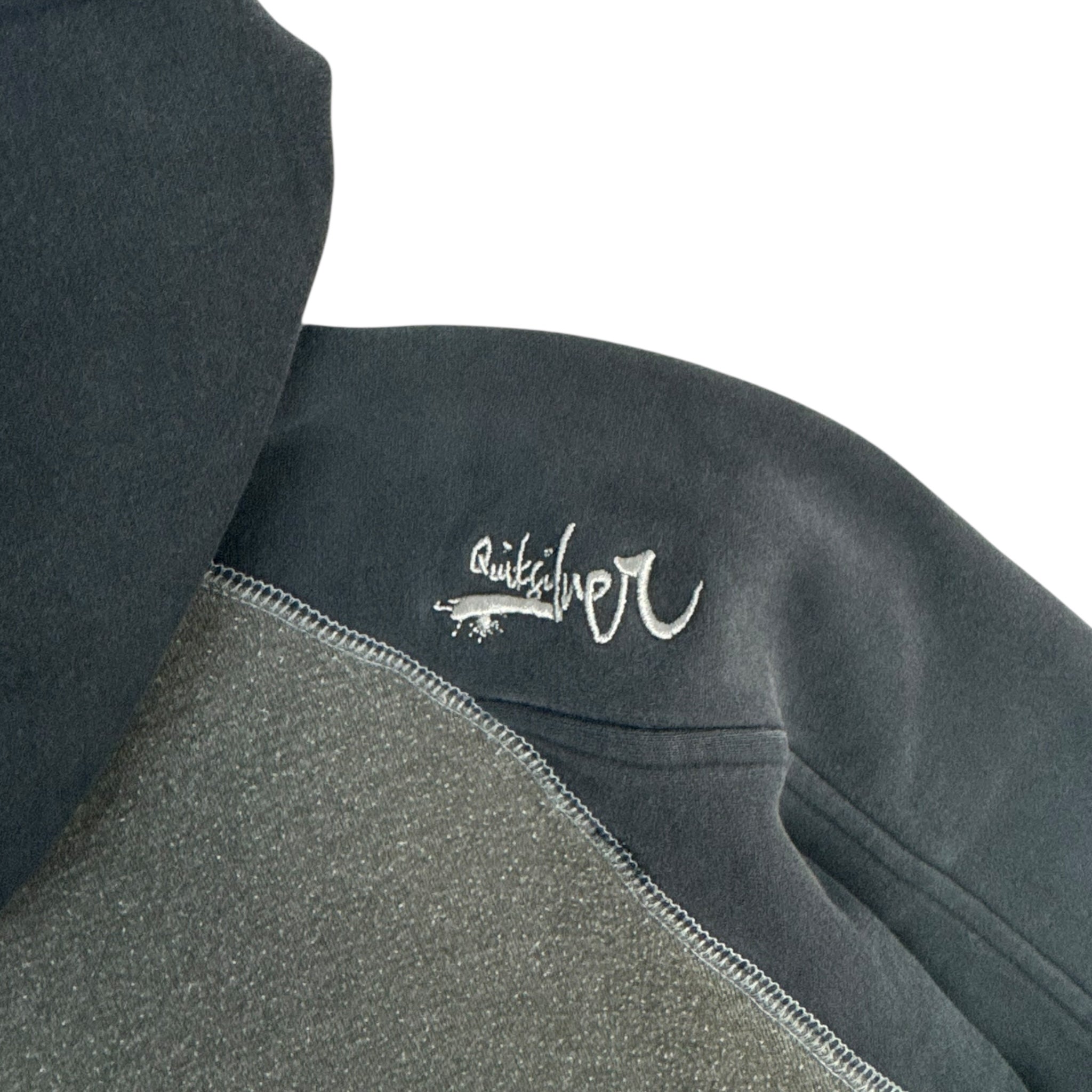 Y2K Quiksilver Zip Up Hoodie Grey/Black