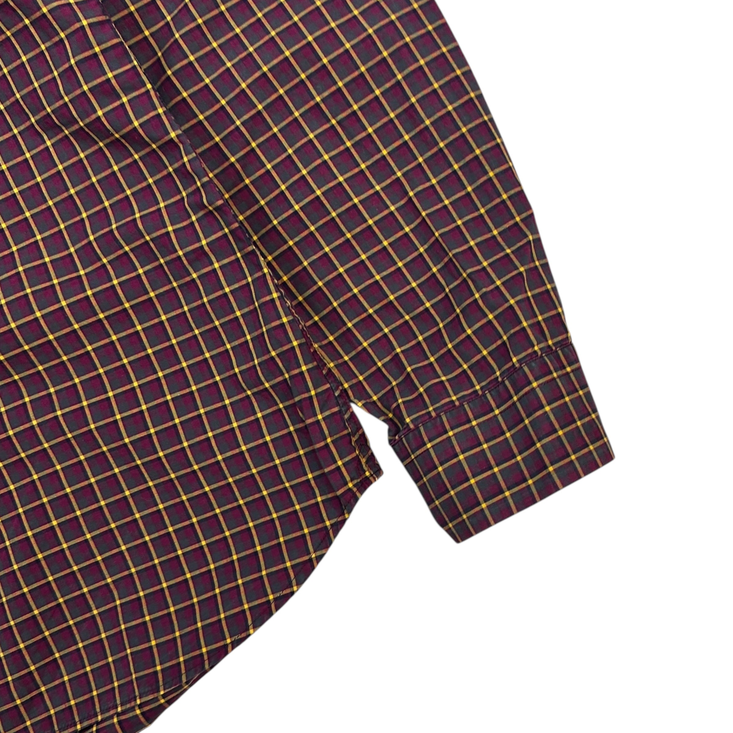 Prada Casual Plaid Button Up Maroon