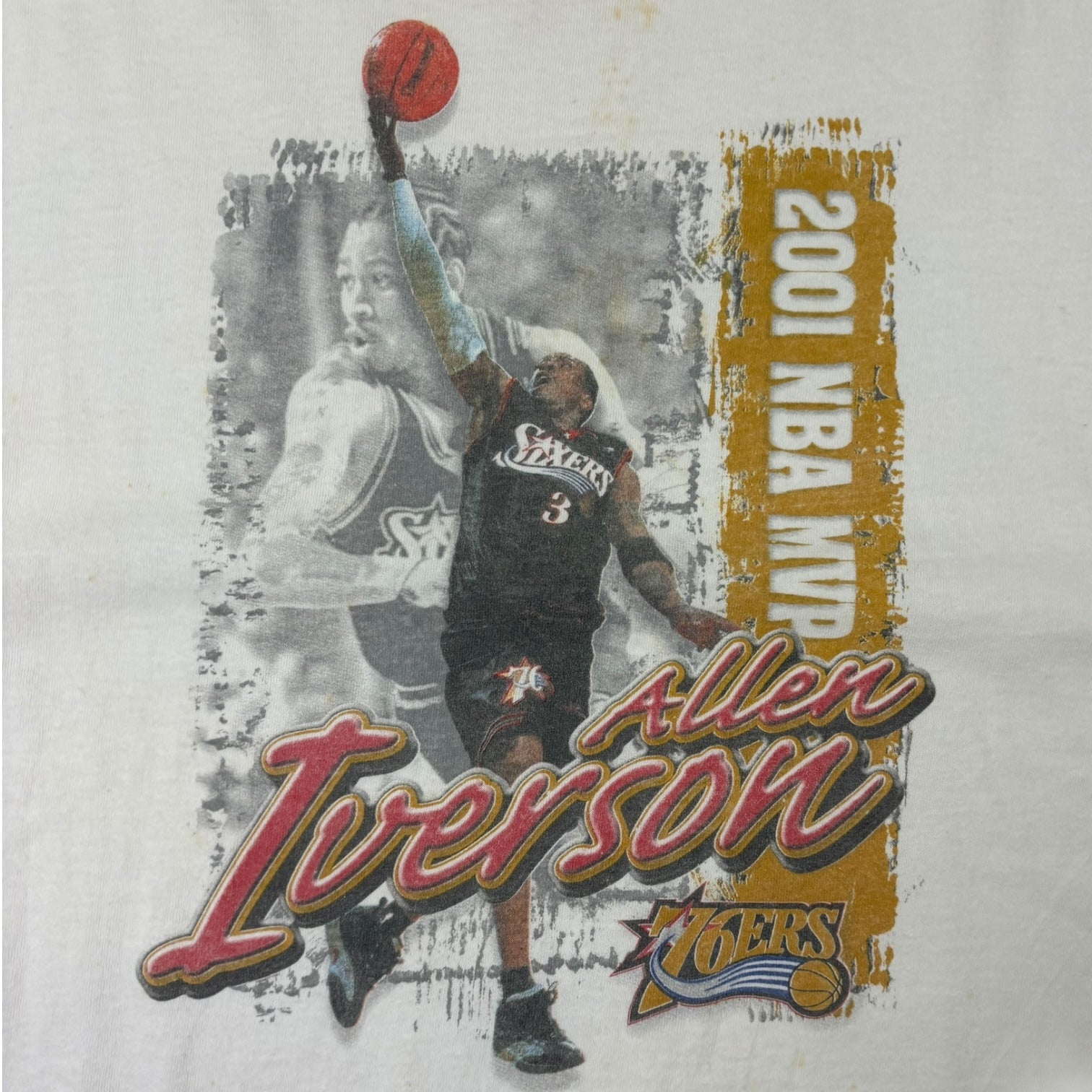 Vintage 2001 NBA MVP Allen Iverson T-Shirt White