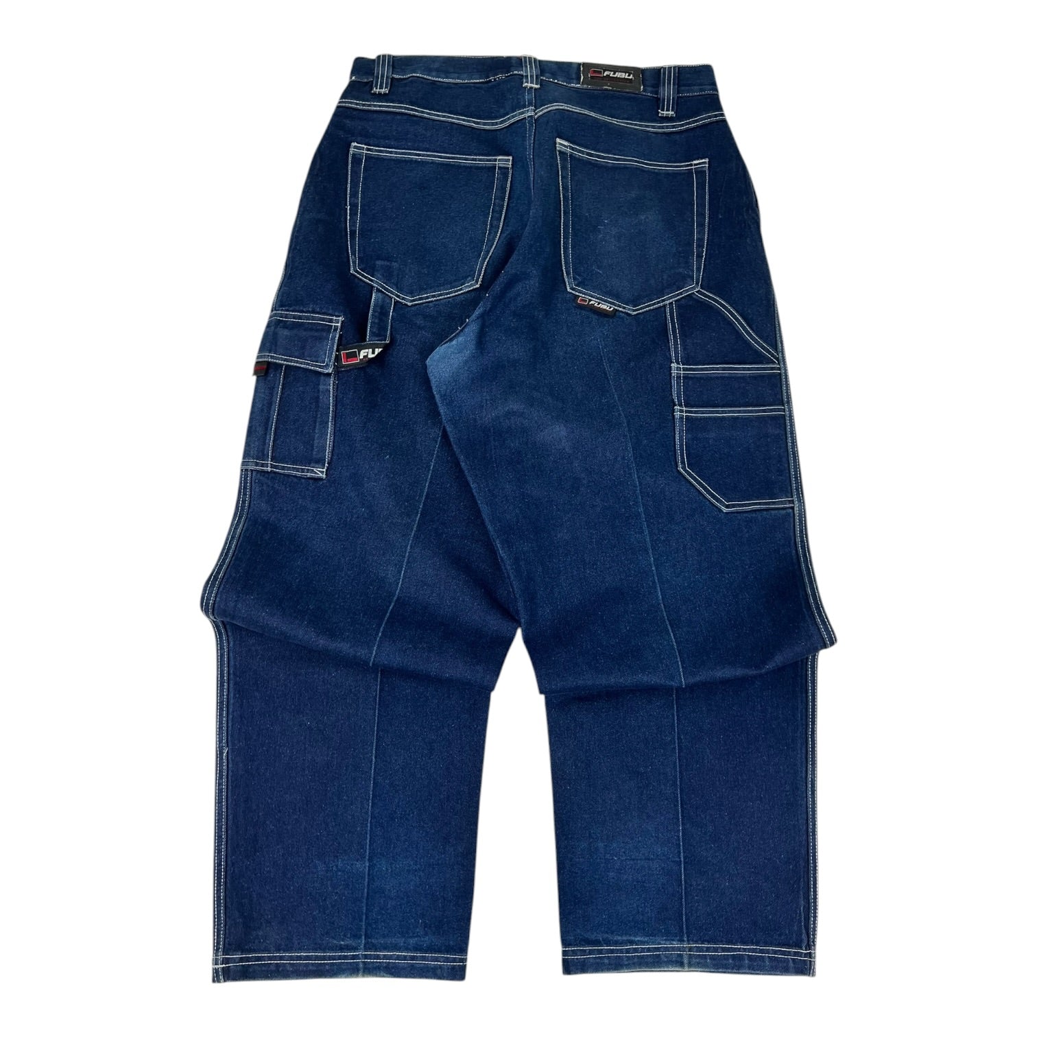 Y2K FUBU The Collection Dark Wash Baggy Cargo Jeans