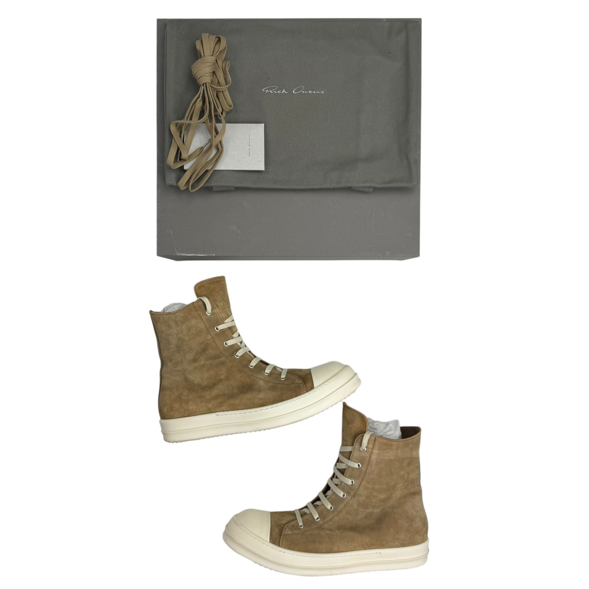 Rick Owens Ramone Sneaks Beige Temple (Used)
