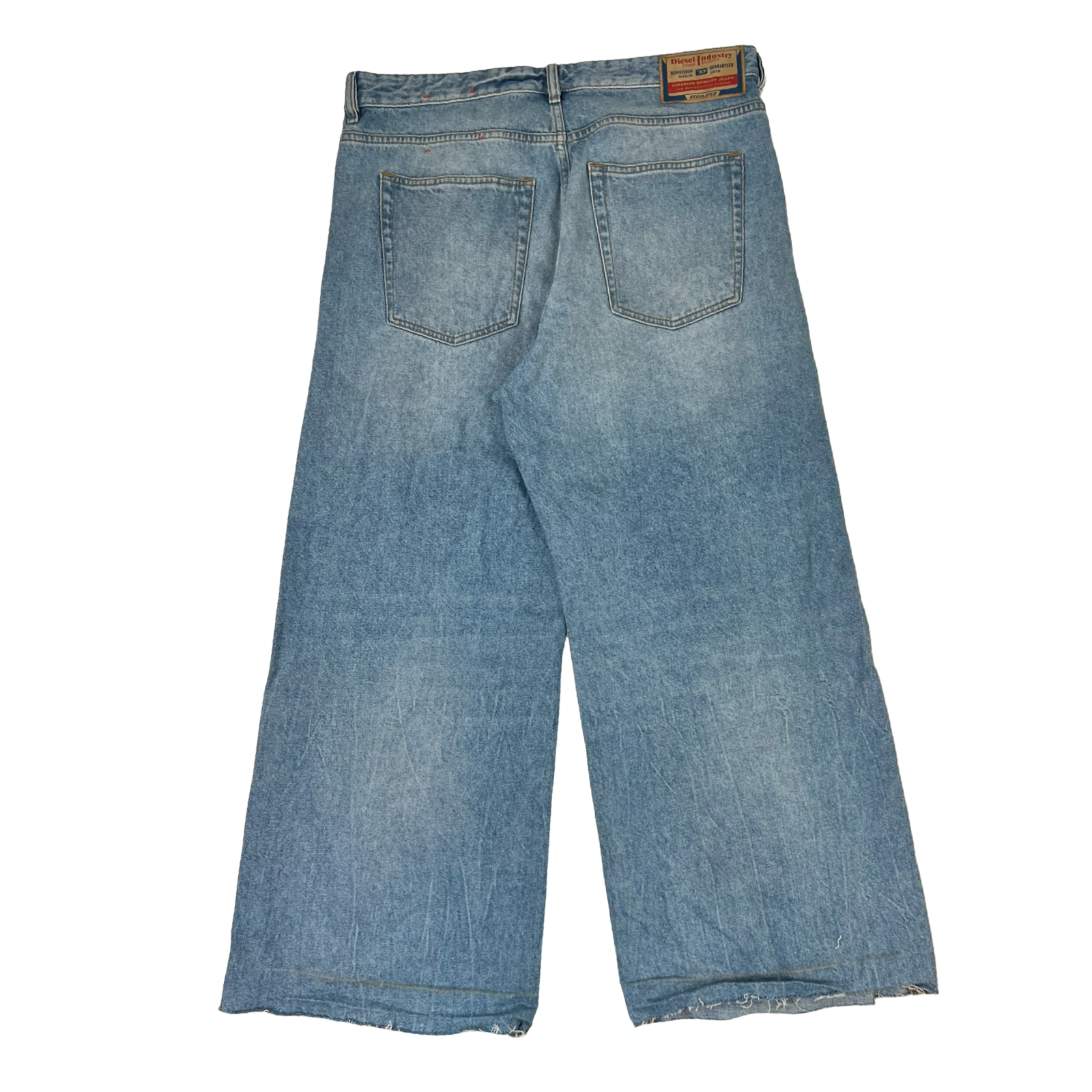 Diesel D-Rise Relaxed Wide-Leg Distressed Jeans