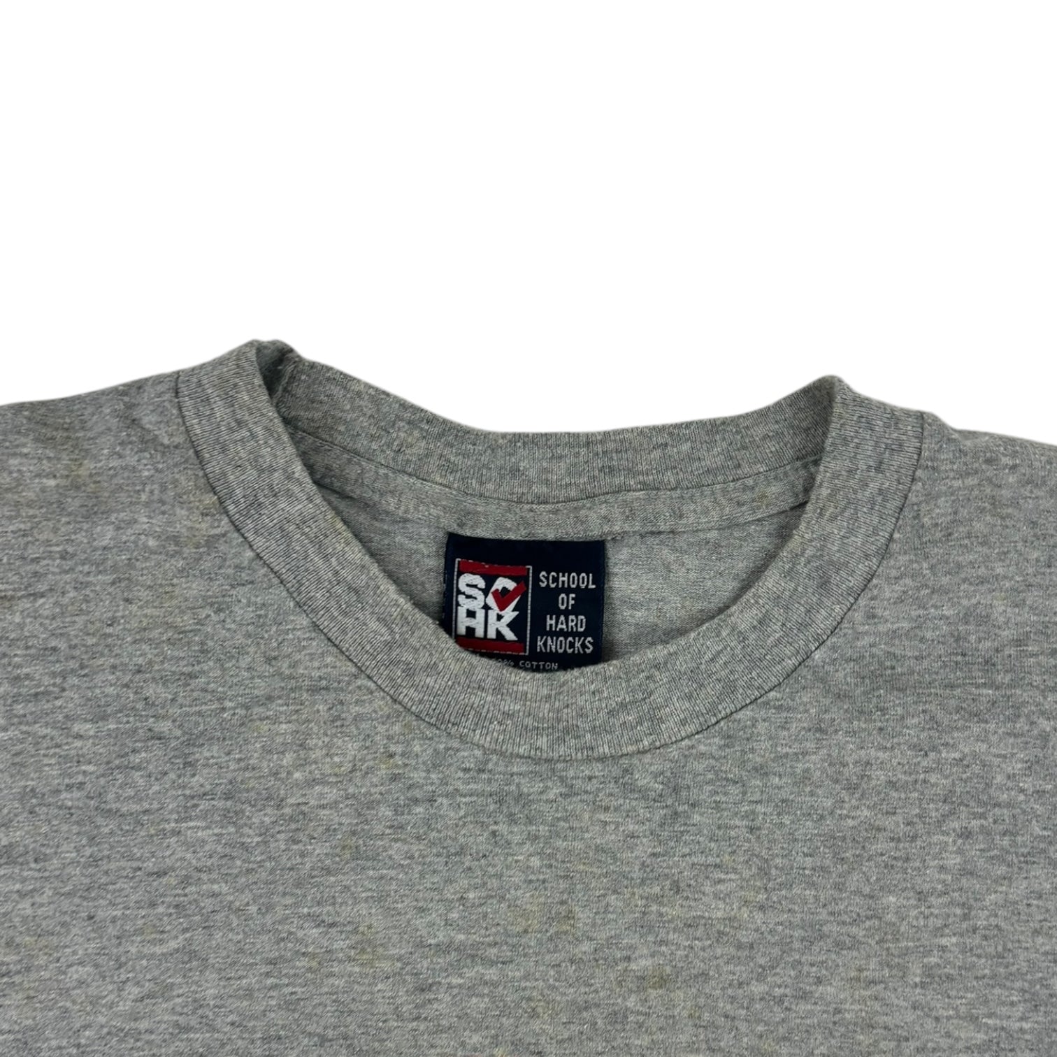 Vintage Y2K School Of Hard Knocks T-Shirt Grey