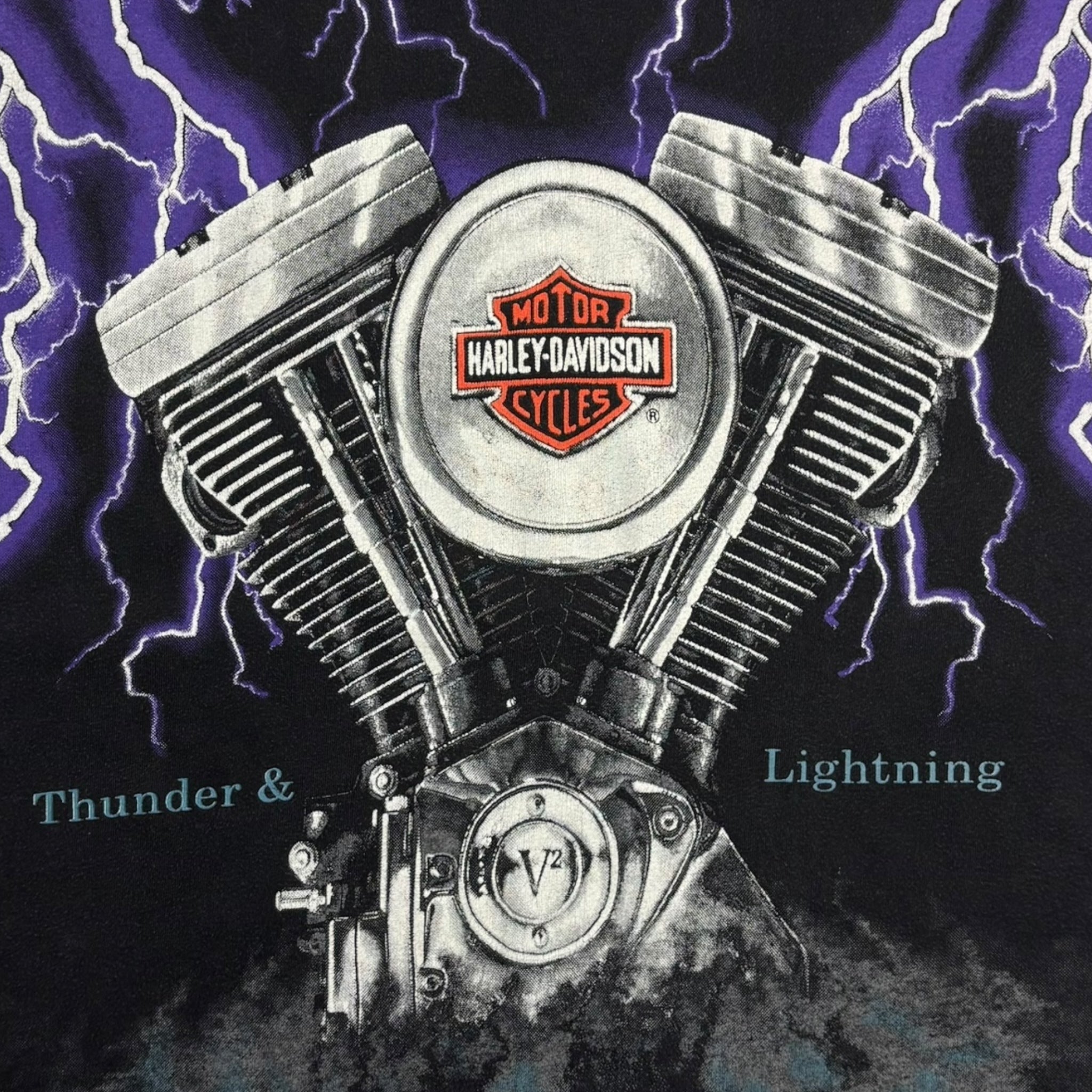 Vintage Harley Davidson Thunder and Lightning T-Shirt
