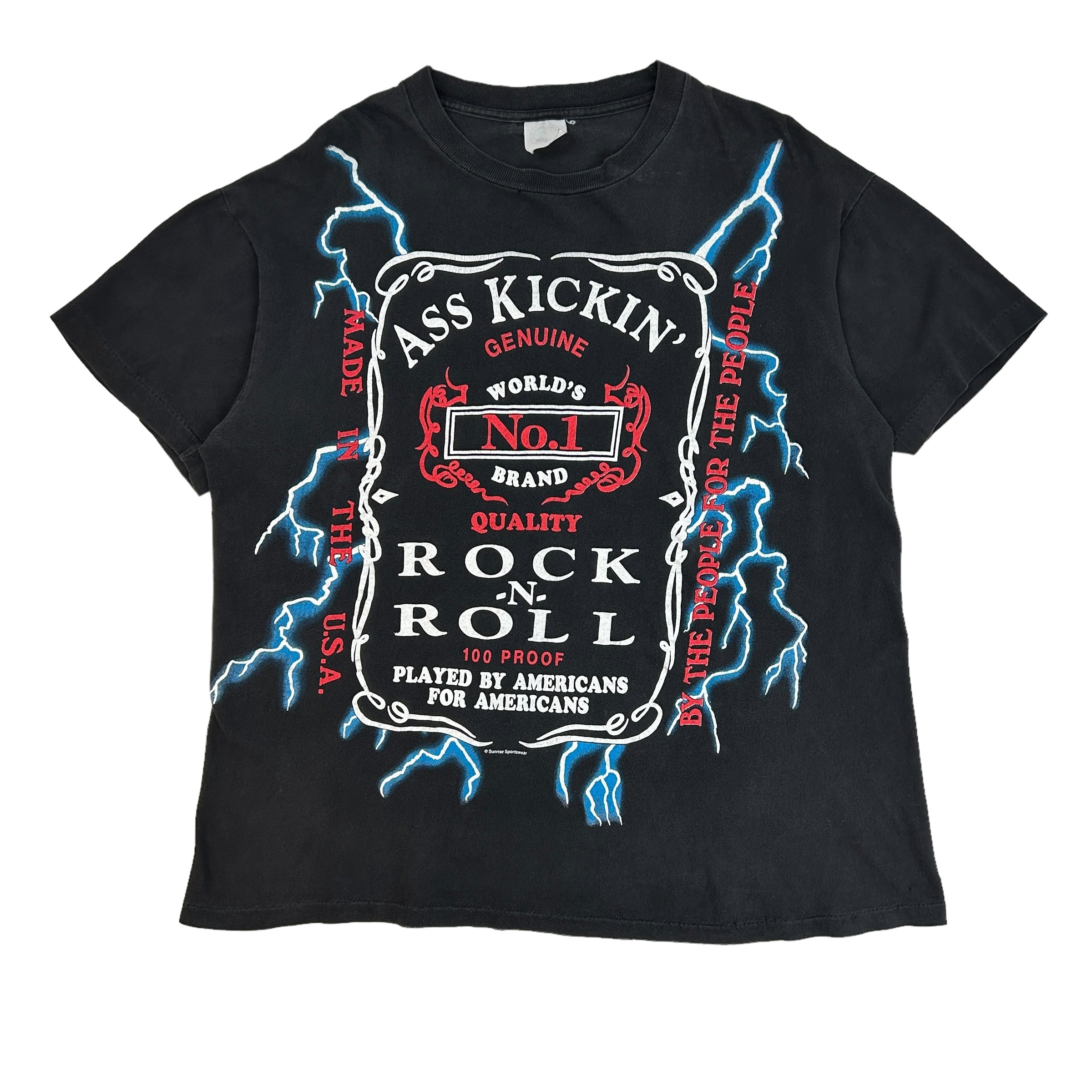 Vintage American Thunder Rock n Roll T-Shirt Black