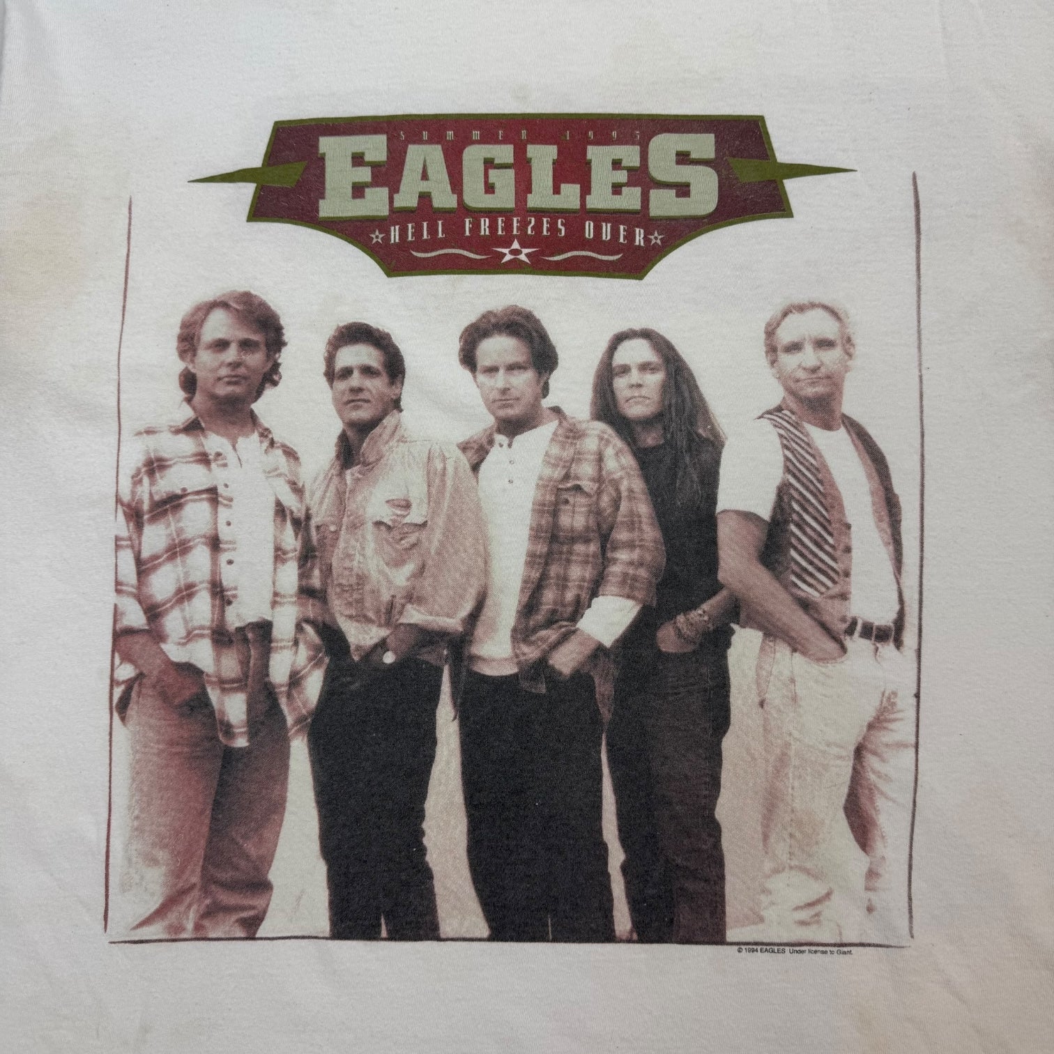 1995 Eagles Hell Freezes Over Tour Tee White