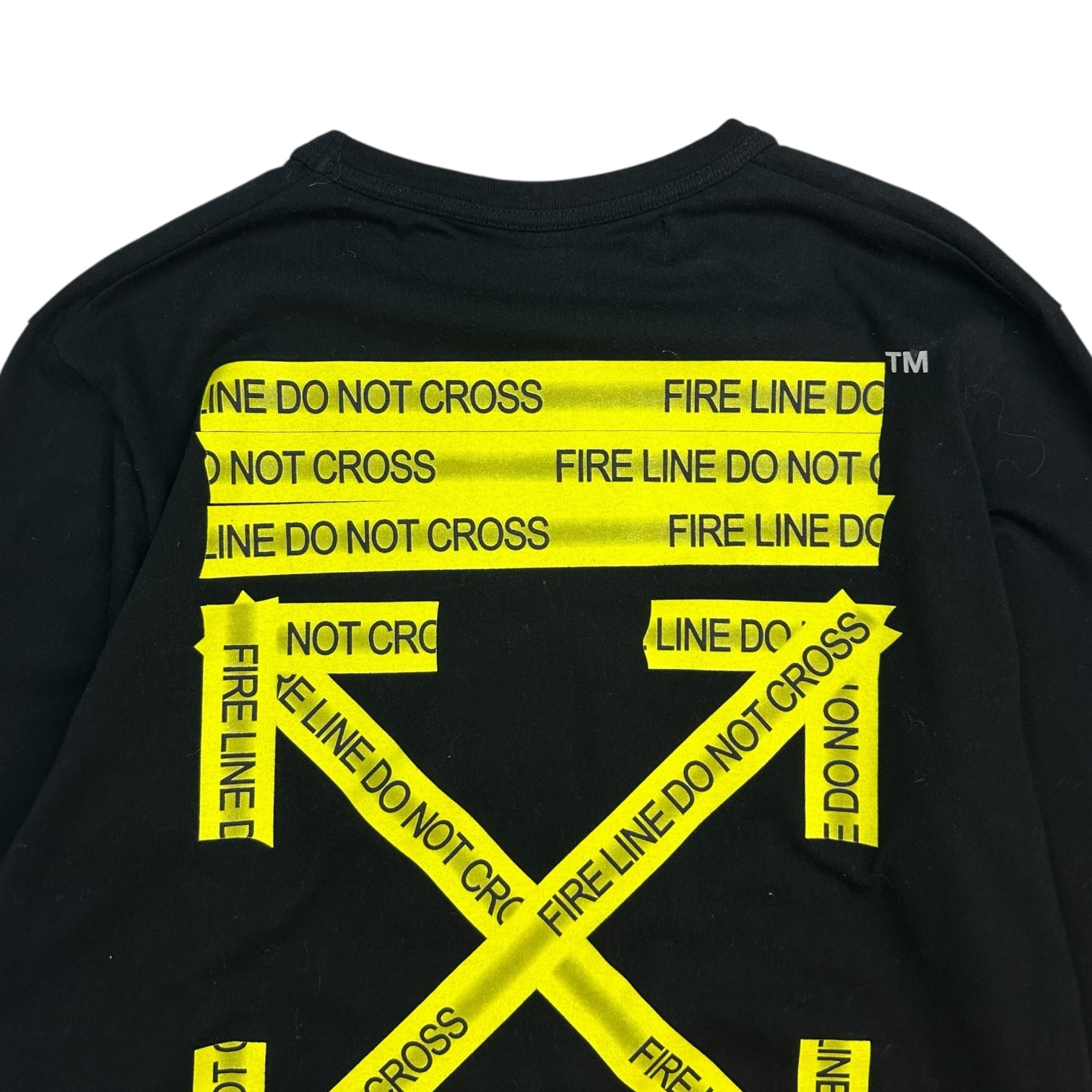 Off White Hazard Logo Long Sleeve Tee Black