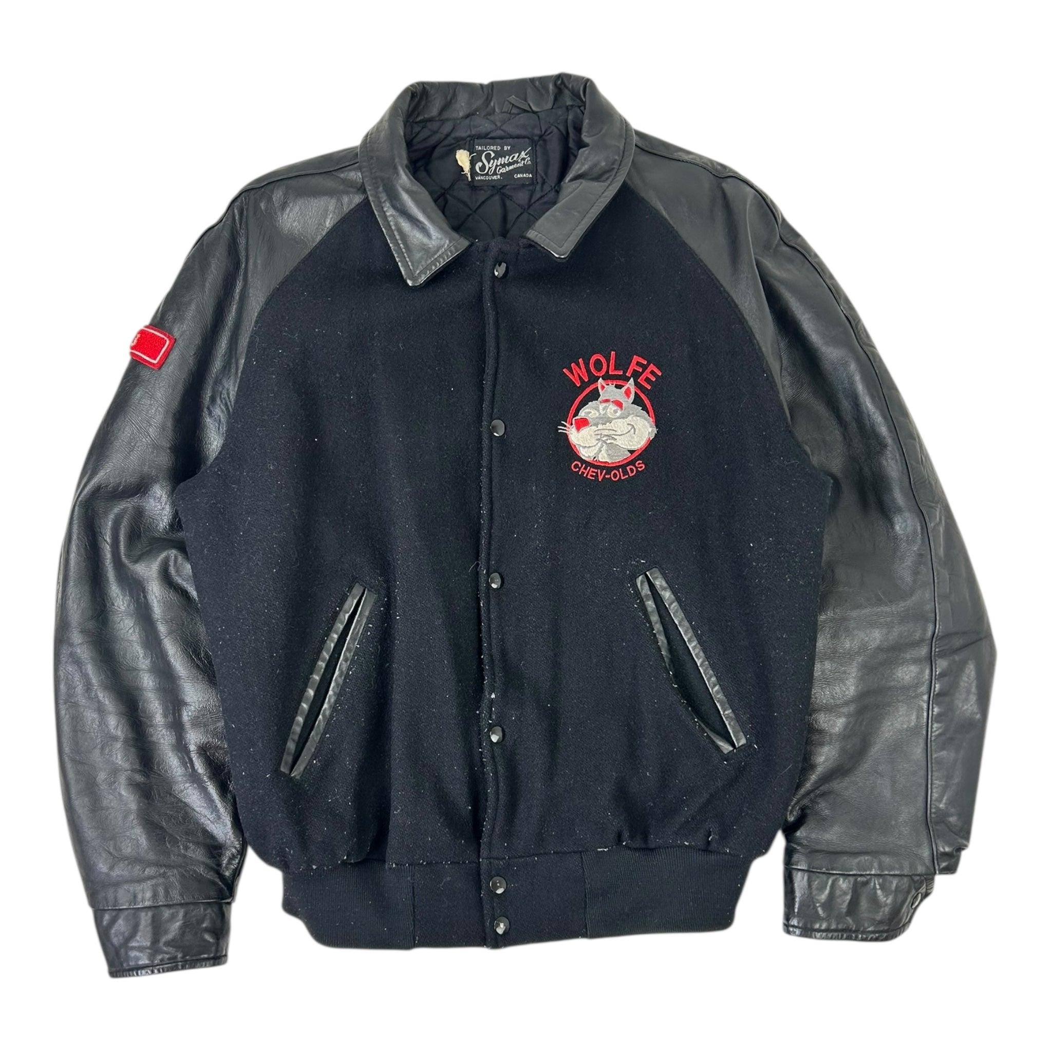 Vintage Wolfe Letterman Jacket Black