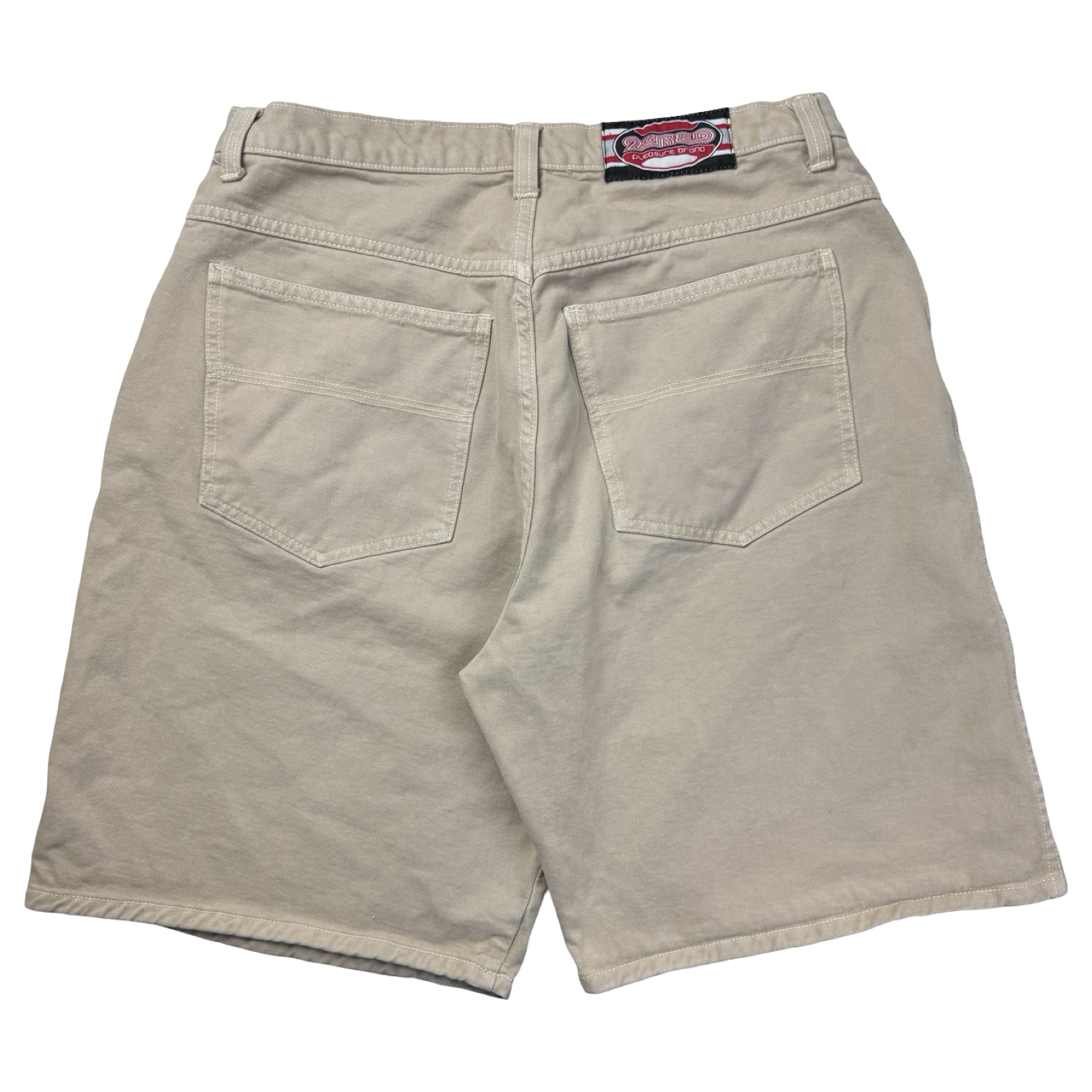 Vintage Y2K 26Red Beige Canvas Shorts