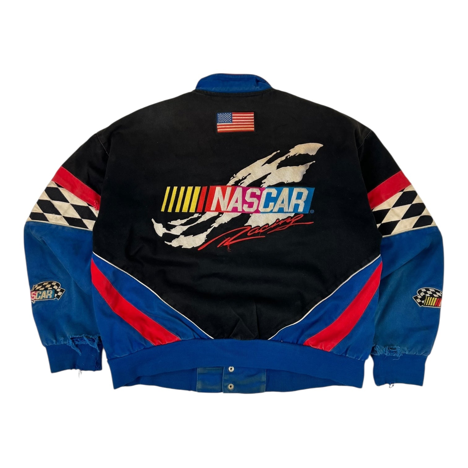 Vintage Jeff Hamilton NASCAR Racing Jacket Blue