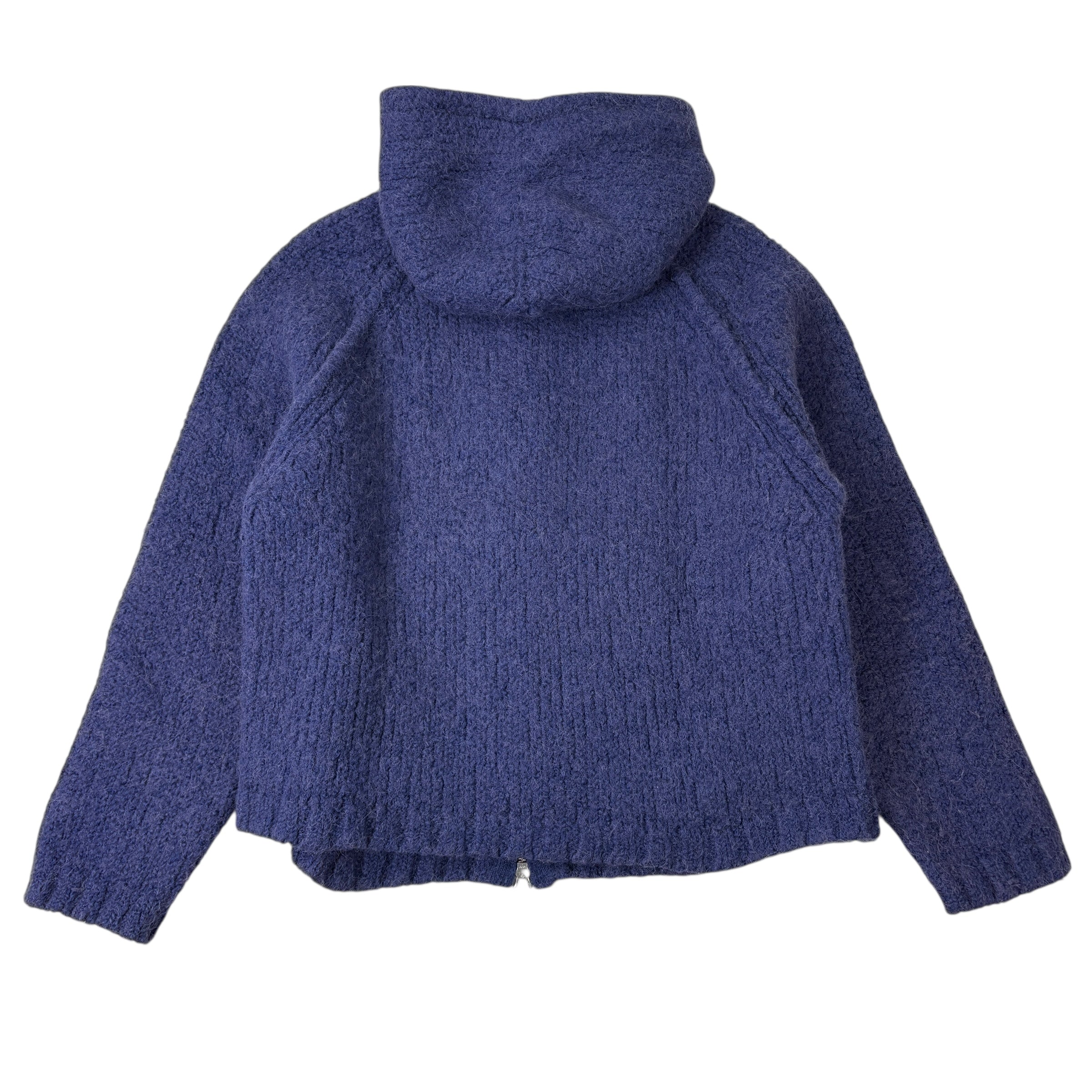 Stussy Chunky Knit Zip Hoodie Blue