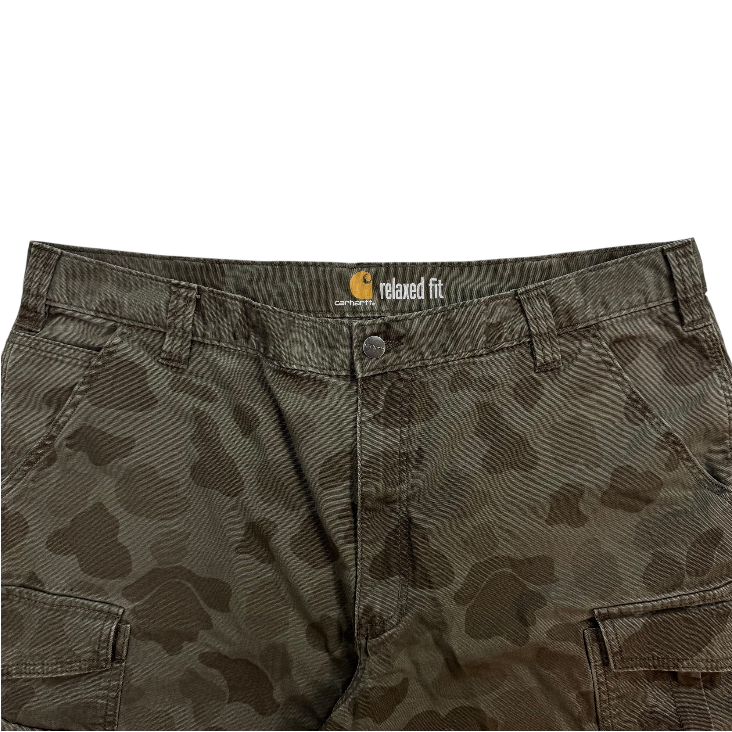Vintage Carhartt Military Camo Cargo Shorts Dark Grey