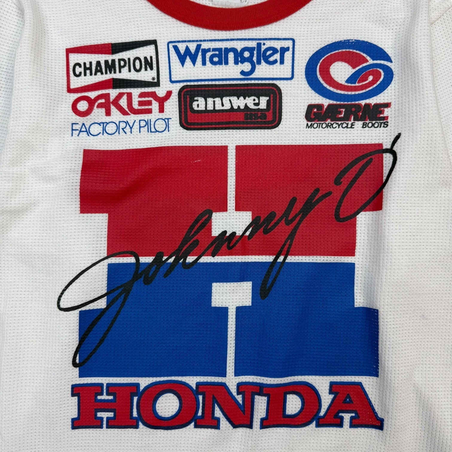 Vintage Honda Answer Motorcross Thermal L/S Tee White/Red