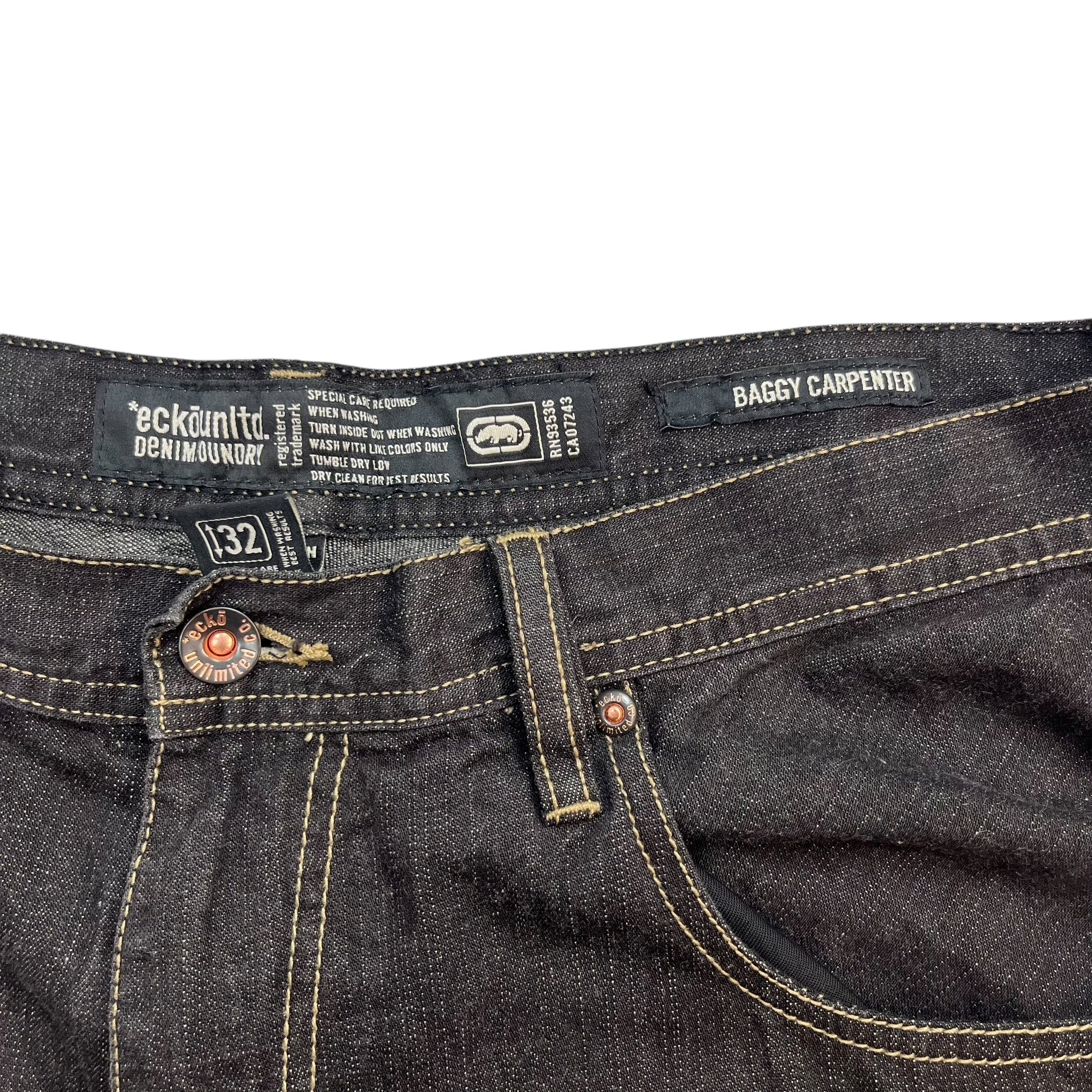 Ecko Unltd Baggy Carpenter Denim Pants Black