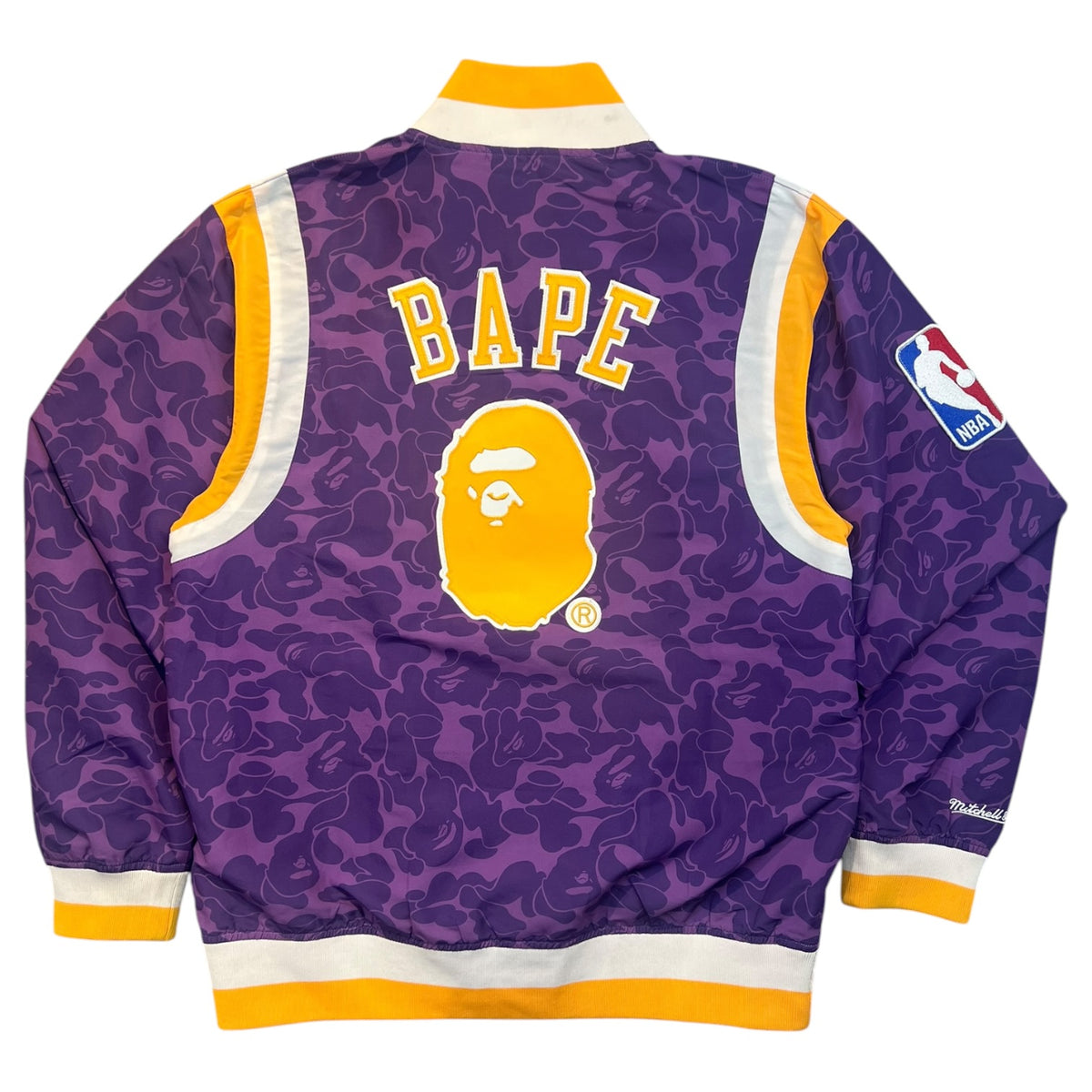 Bape x Mitchell & Ness Los Angeles Lakers Warm Up Jacket Purple