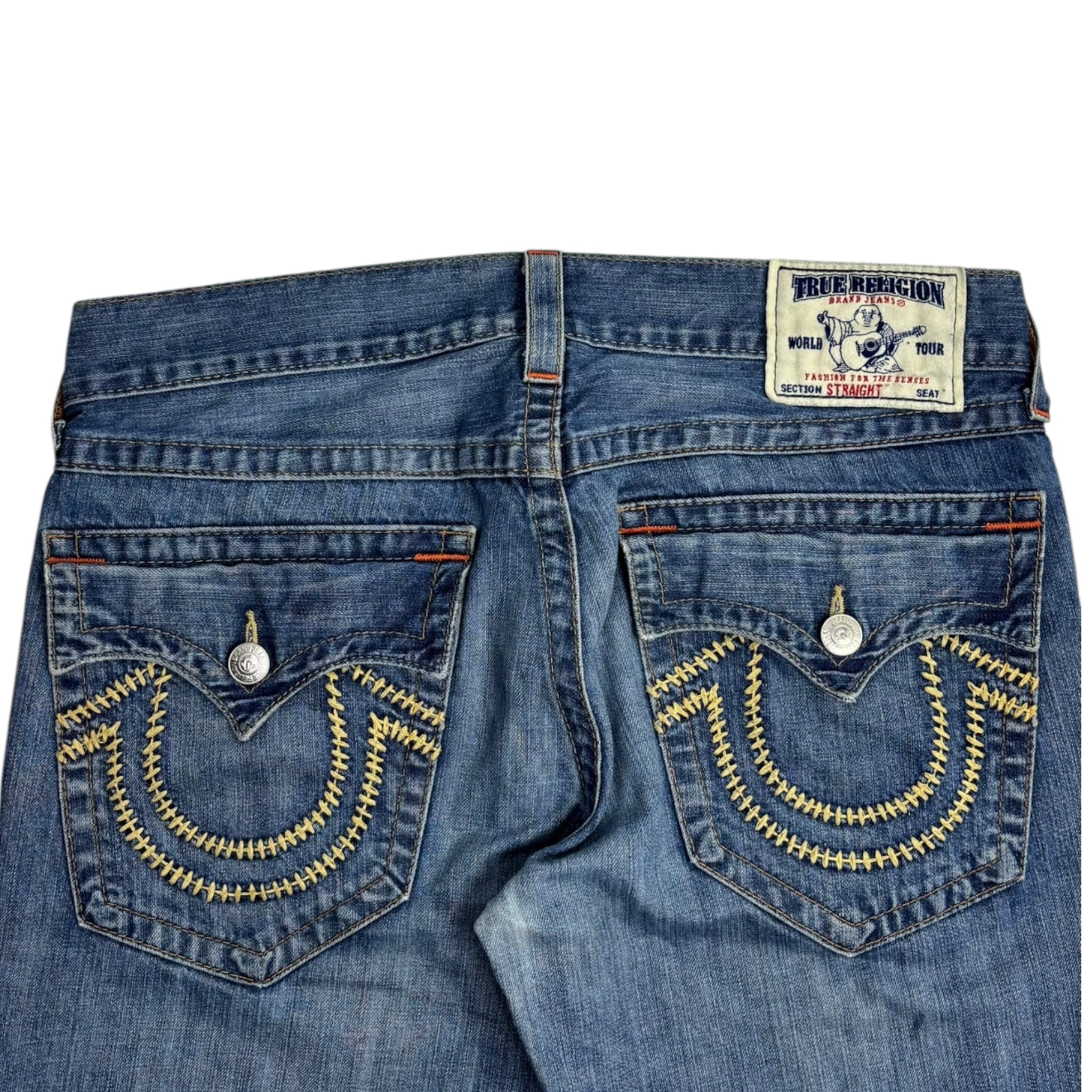 Y2K True Religion Chain Stitch Light Blue Wash Denim Bottoms