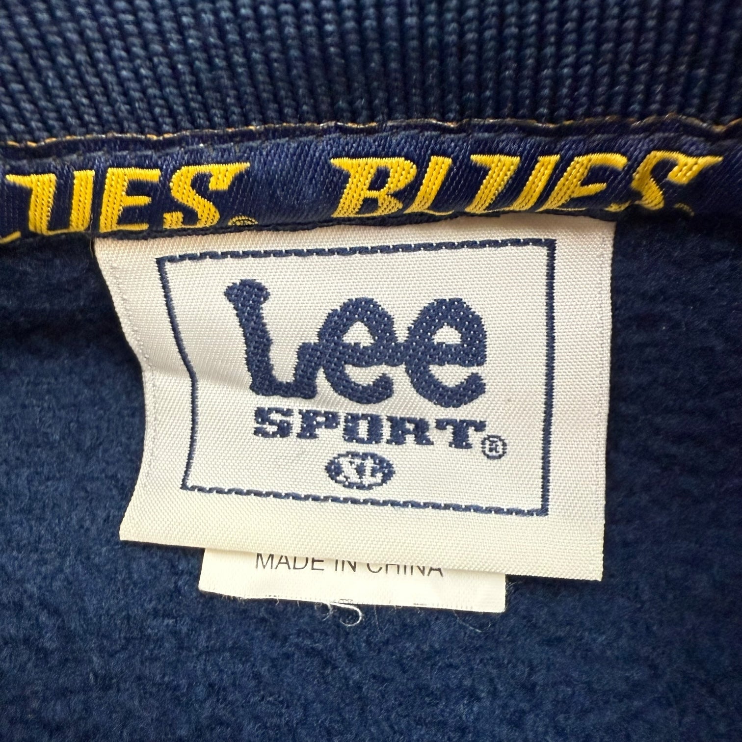 Vintage St Louis Blues Quarter Zip Sweater Blue/Yellow