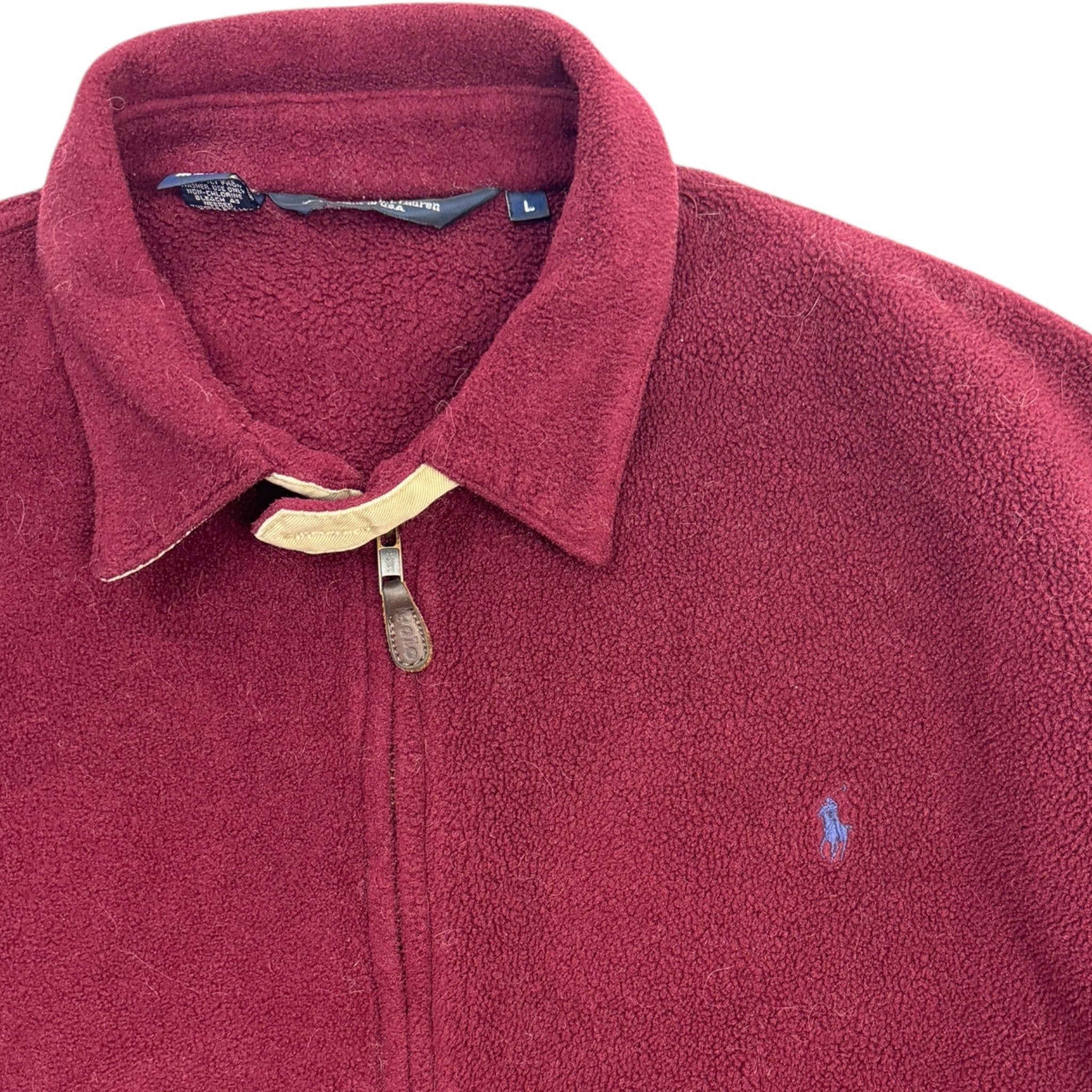 Vintage Polo Ralph Lauren Fleece Zip Up Maroon