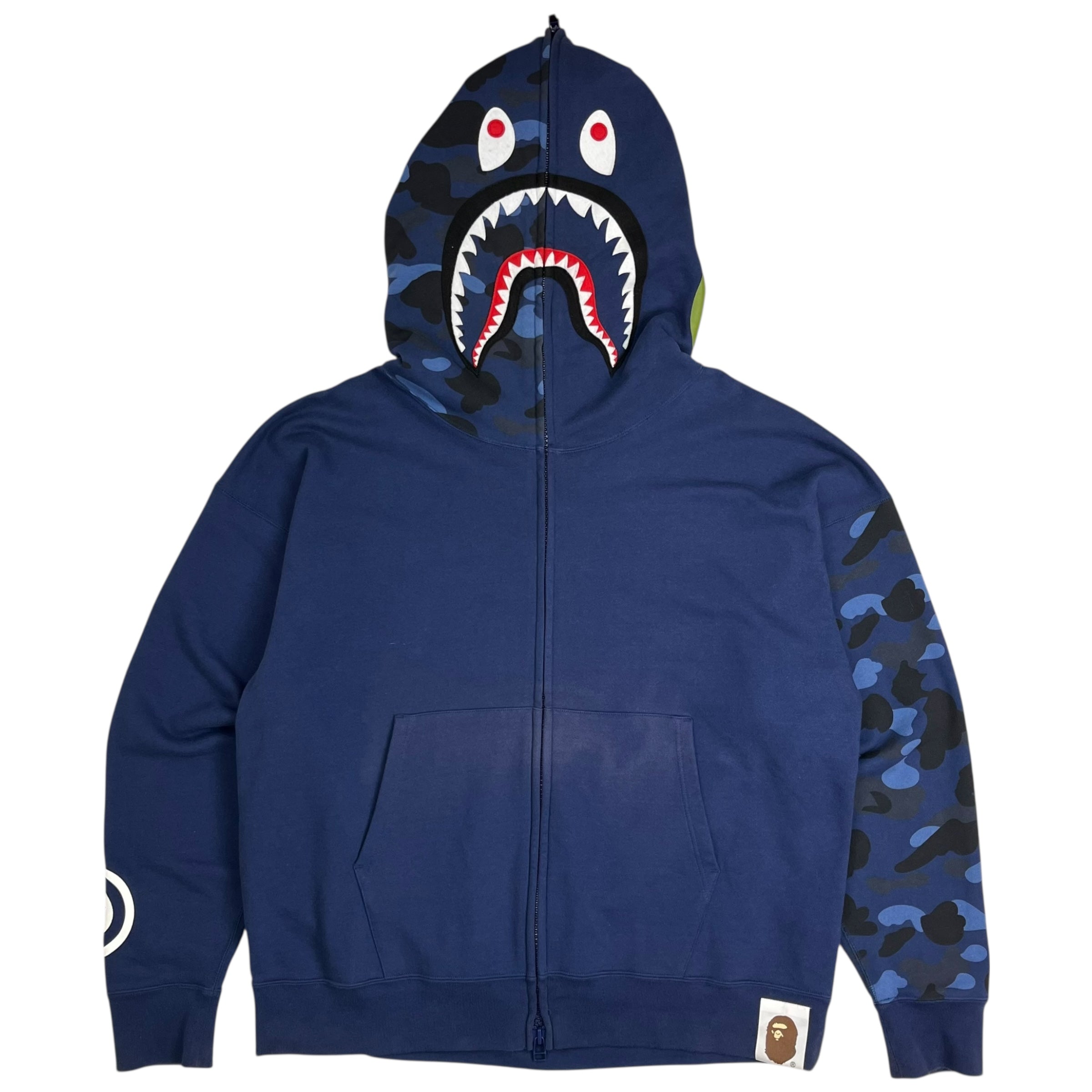 Bape Shark Head Hoodie Navy Blue/Blue Camo