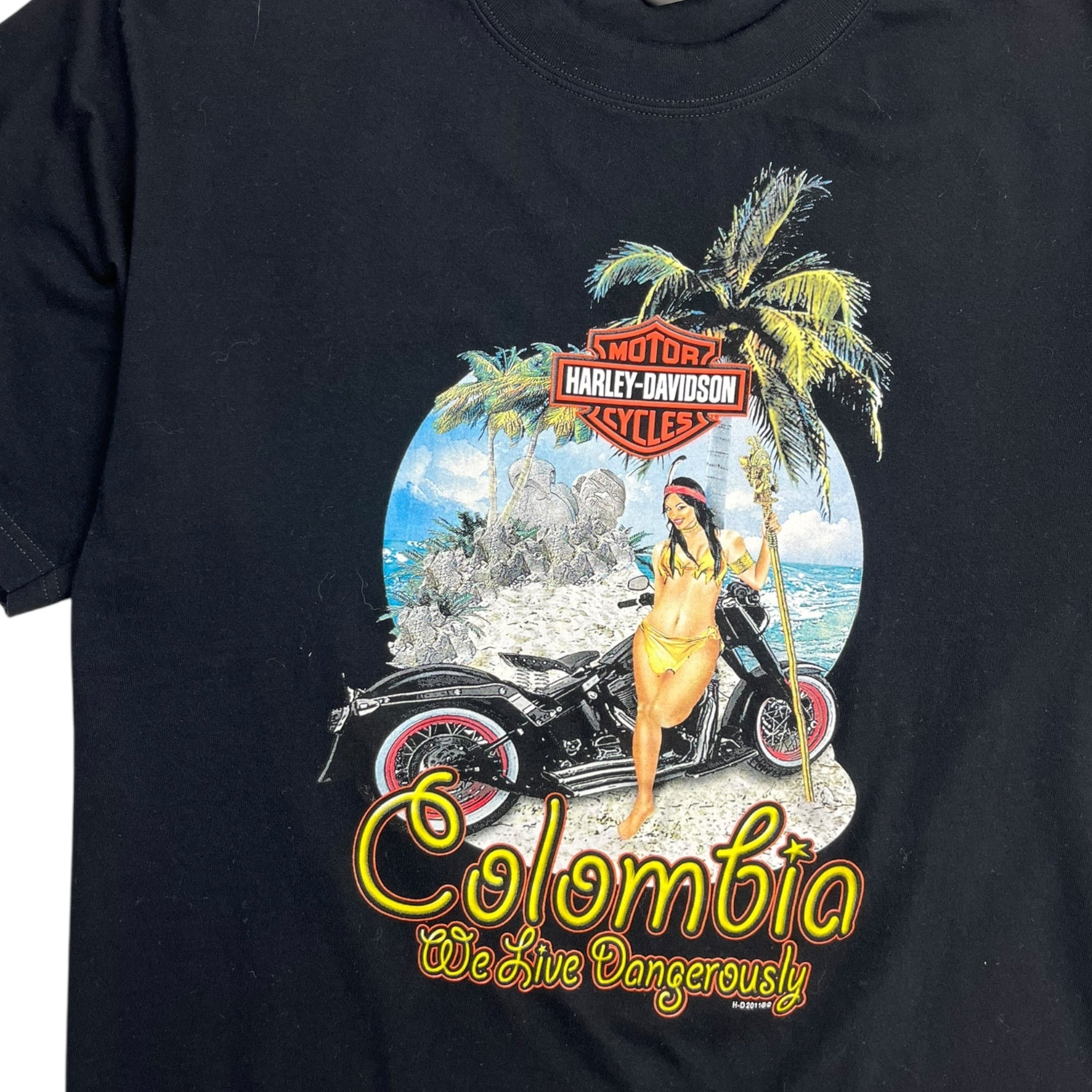 Harley Davidson Columbia "We Live Dangerously" T-Shirt
