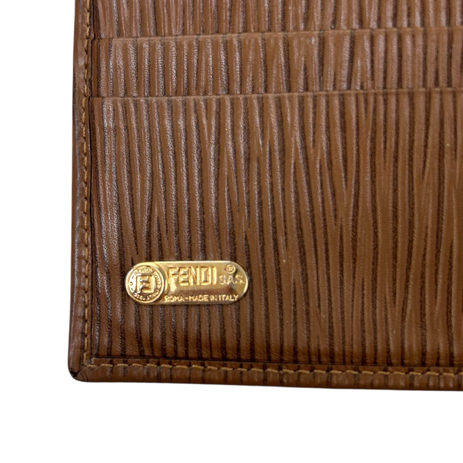 Vintage Fendi Leather Wallet Light Brown