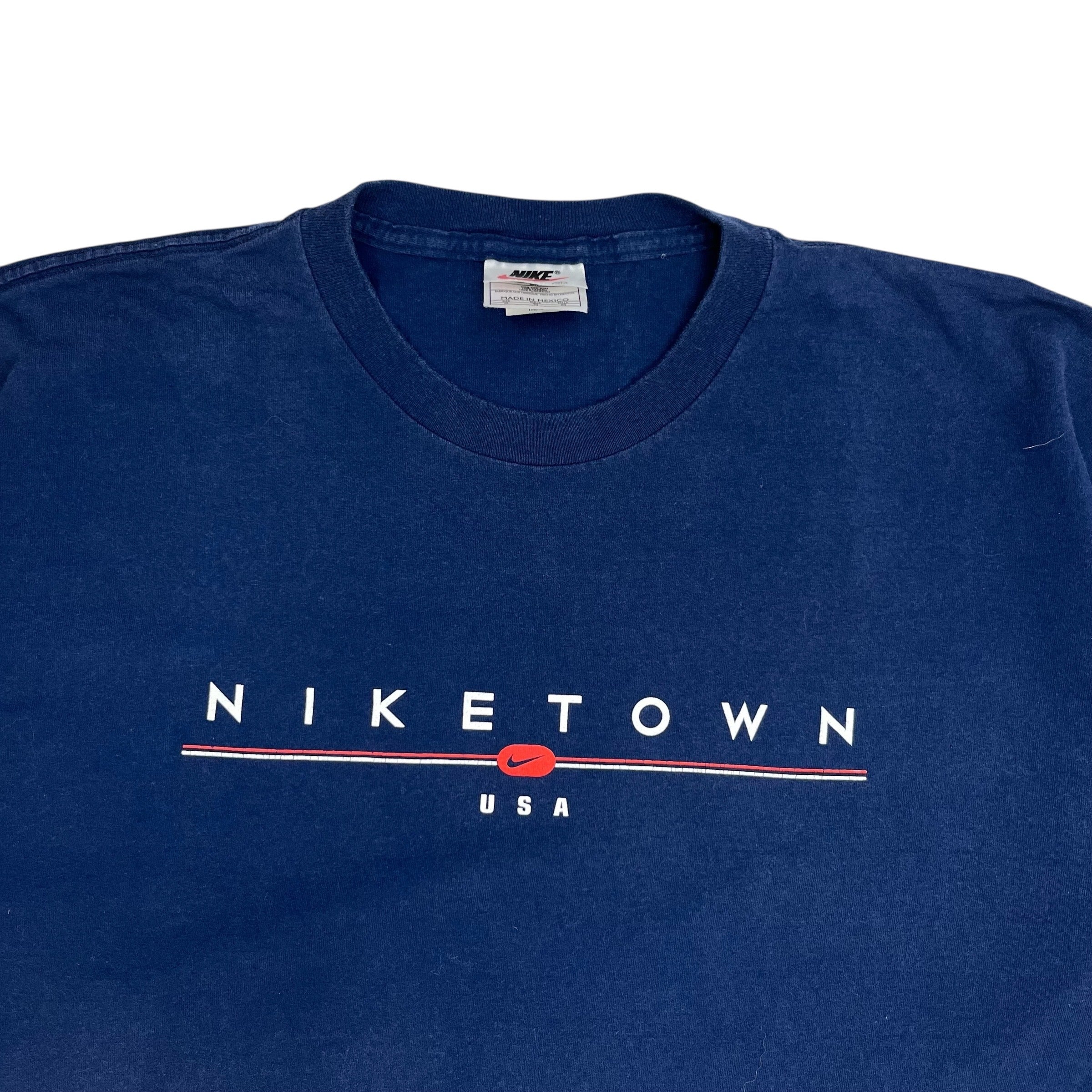 Vintage Nike NikeTown Tee Navy Blue