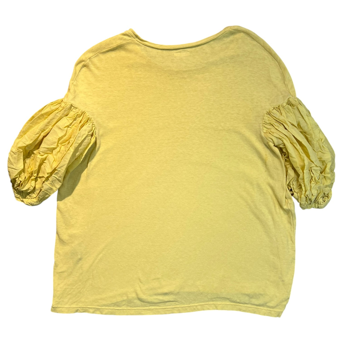(W) Kapital Gathered Balloon Sleeves Top Yellow