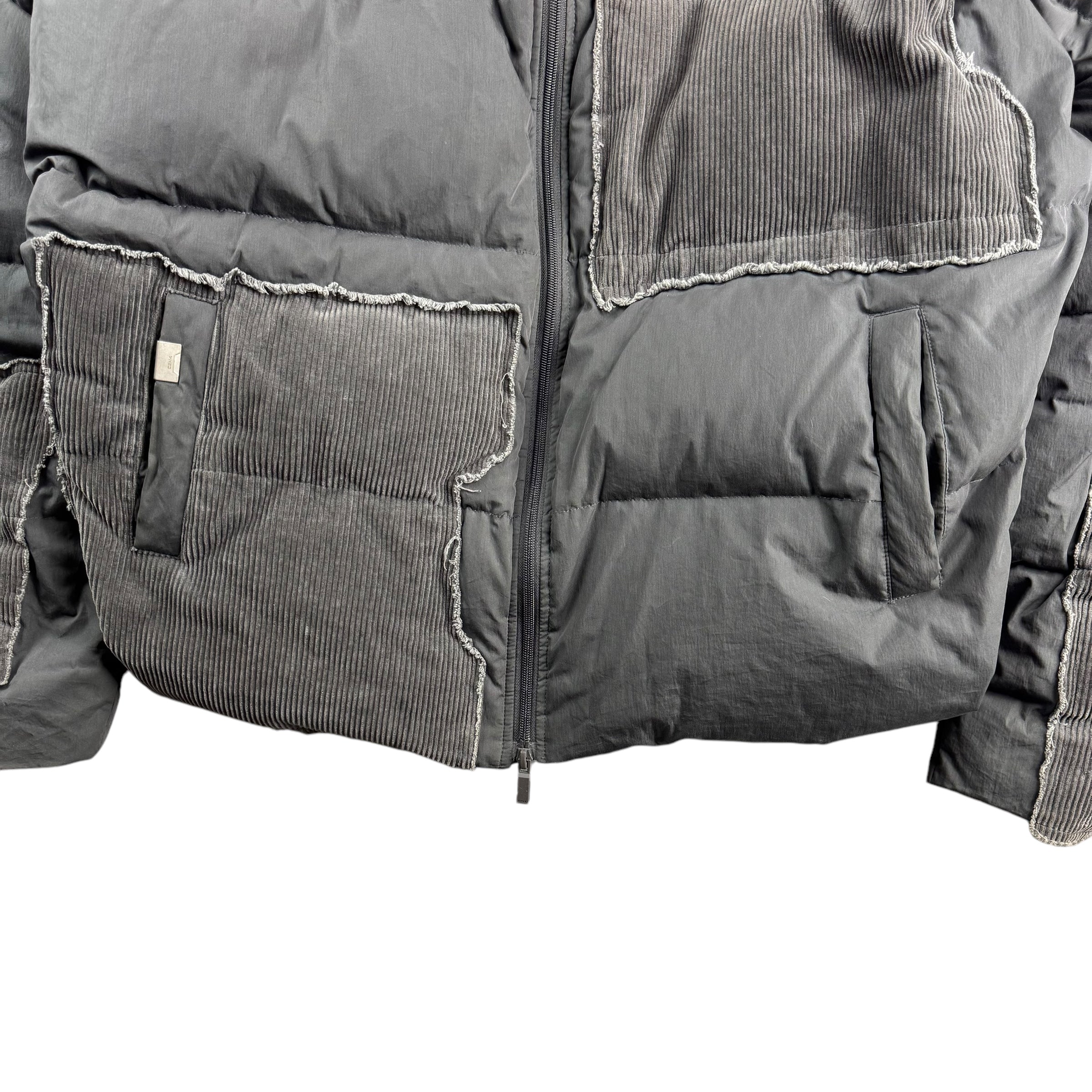 C2H4 Patchwork Down Puffer Jacket Washed Black