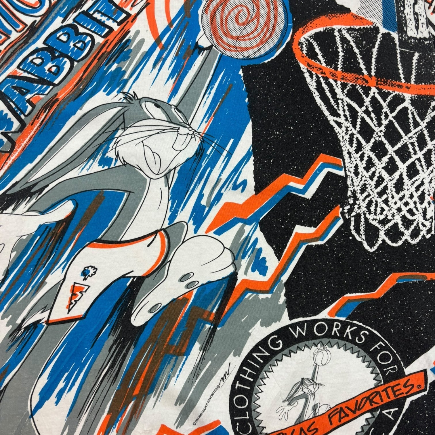 Vintage 1993 Bugs Bunny “America’s Favourite” Basketball AOP T-Shirt White