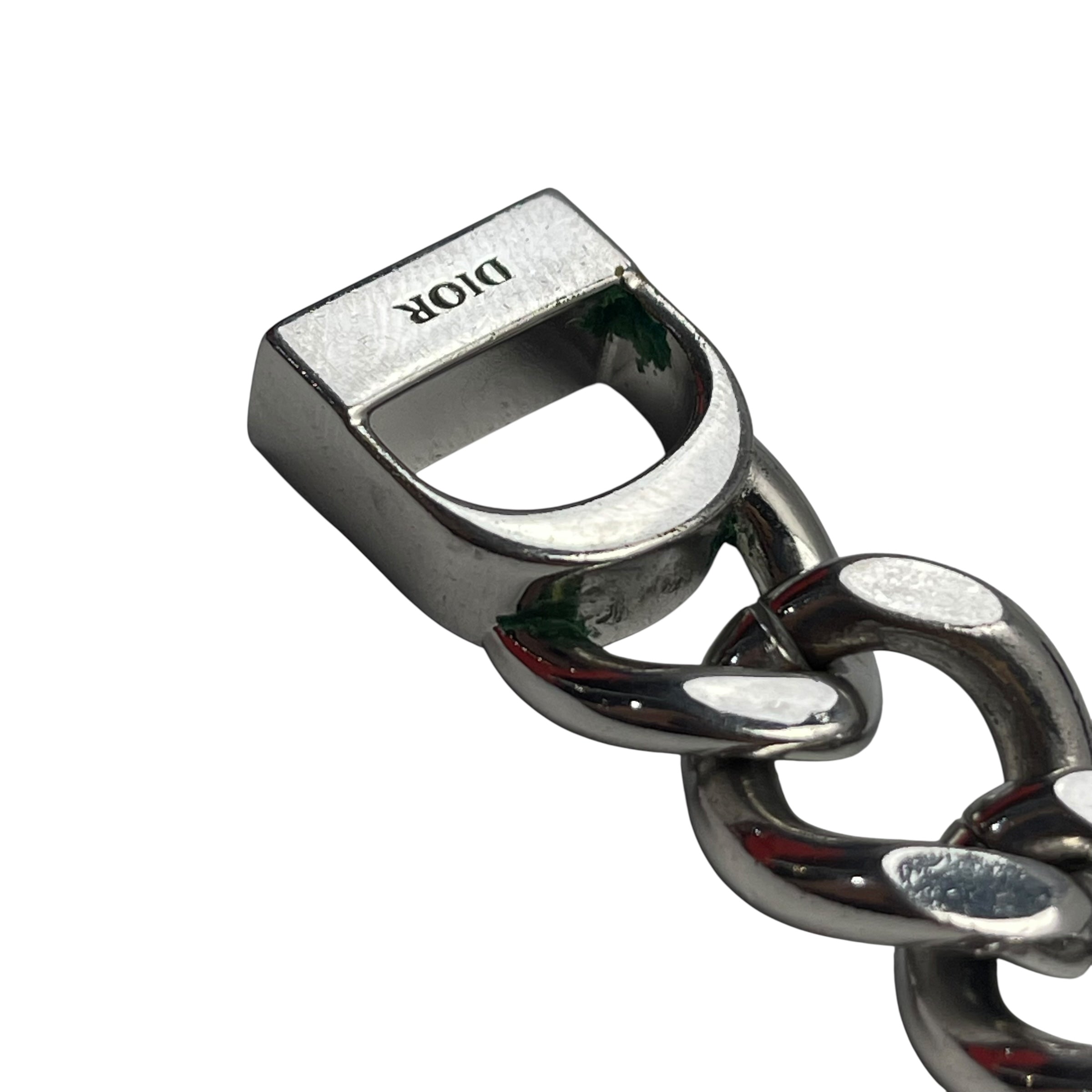 Dior CD Icon Chain Link Necklace Silver