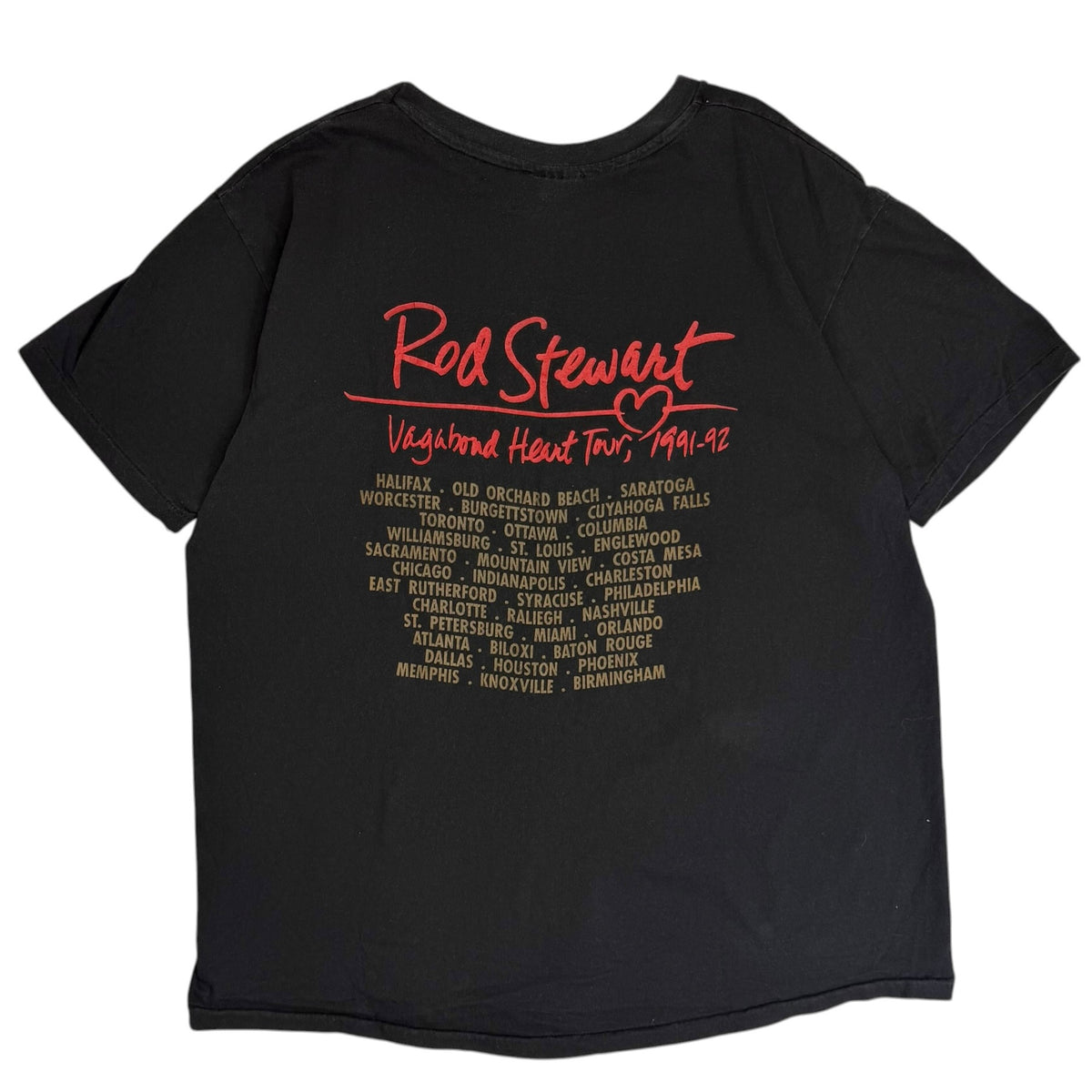 1991 Ron Stewart Vagabond Heart Tour Tee Black