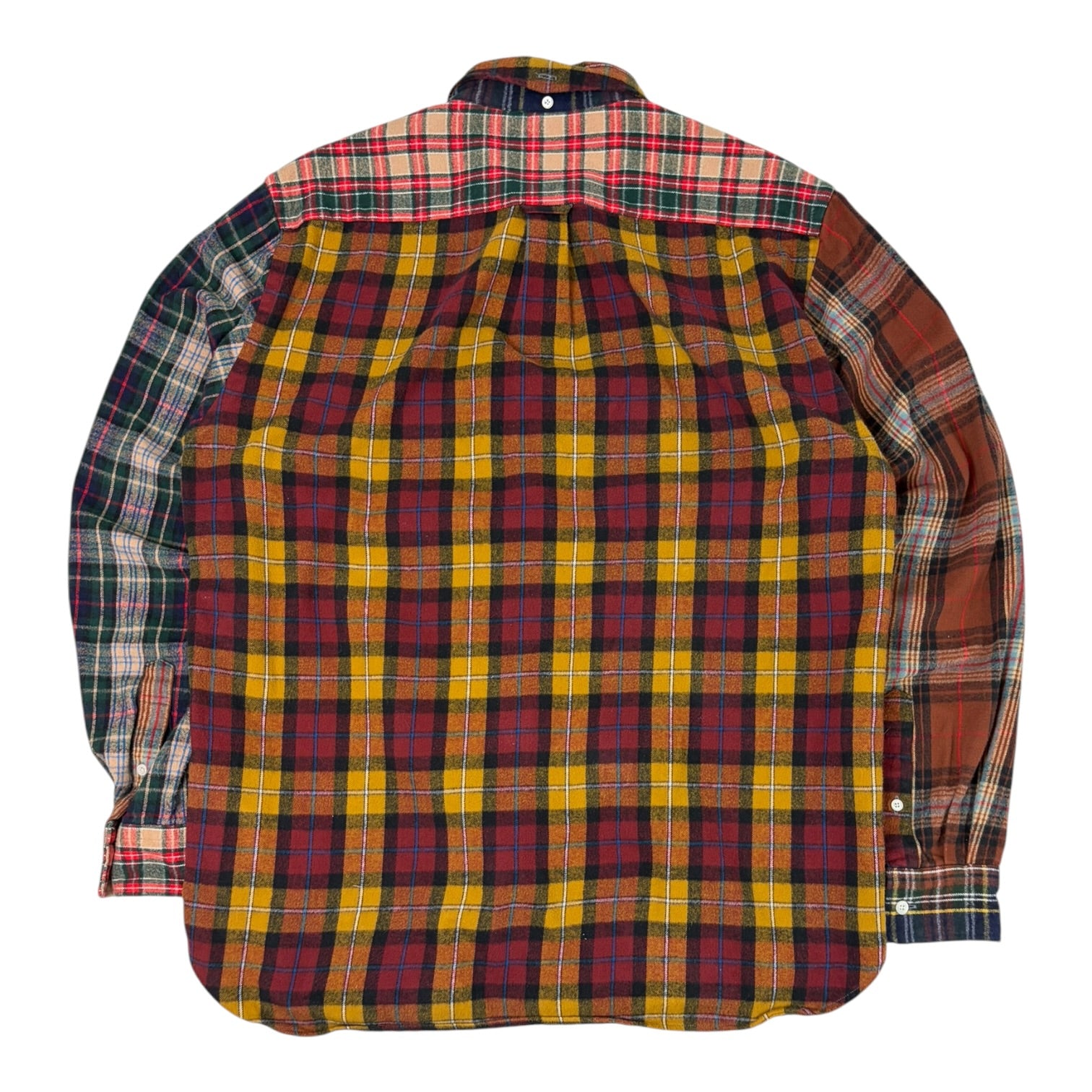 BEAMS PLUS Patchwork Flannel Button Up Shirt