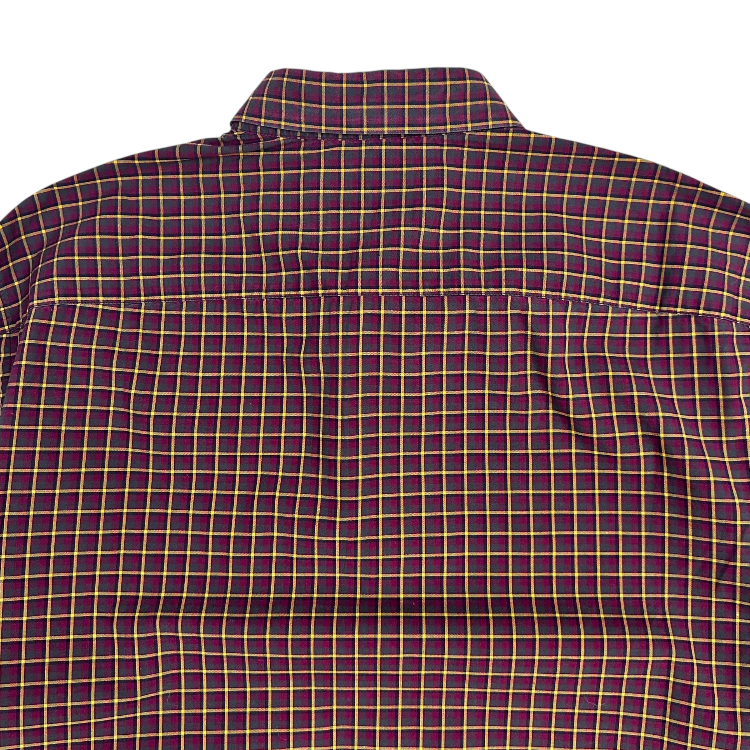 Prada Casual Plaid Button Up Maroon