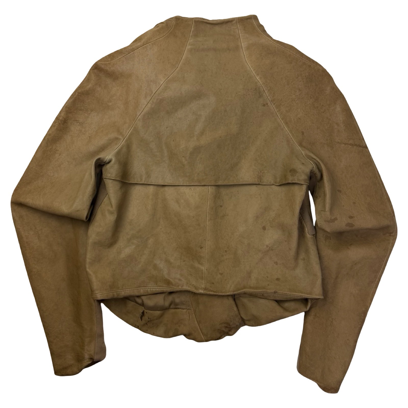 (W) Helmet Lang Lambskin Moto Leather Jacket
