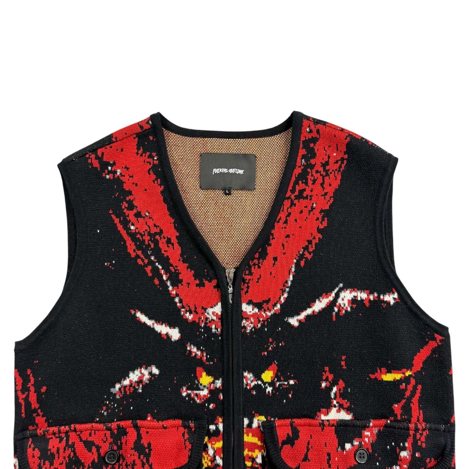 Fu***** Awesome Better Half AOP Vest Black/Red